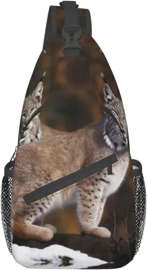 Canada Lynx Cross Chest Bag Diagonally Crossbody Shoulder Bag Travel Backpack Sling Bag for Women Men