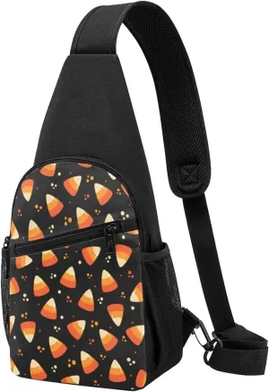 Candy Corn Crossbody Sling Shoulder Backpack Chest Bag Backpack Gym Cycling Travel Hiking Bag Daypack Fanny Pack For Men Women pattern67