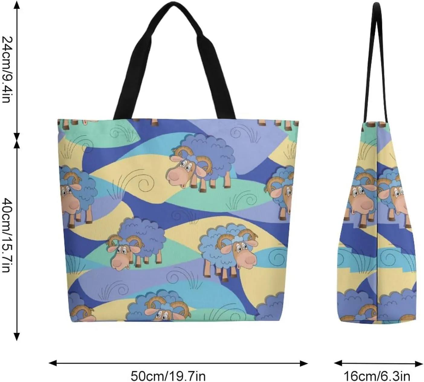 Canvas Tote Bag Large Casual Shoulder Bag for Women Handbag Reusable Beach Shopping Gym Picnic Travel Grocery Bag