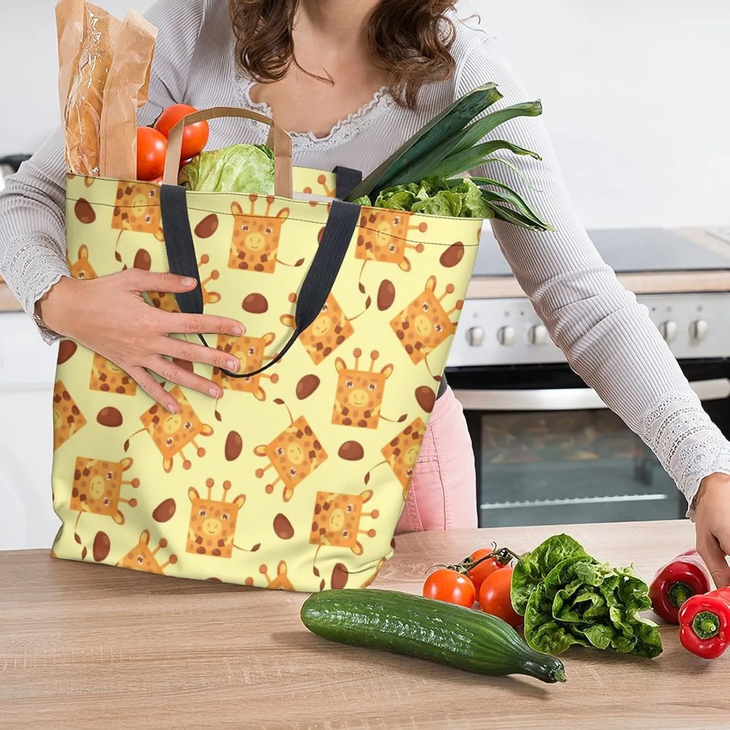 Canvas Tote Bag Large Casual Shoulder Bag for Women Handbag Reusable Beach Shopping Gym Picnic Travel Grocery Bag