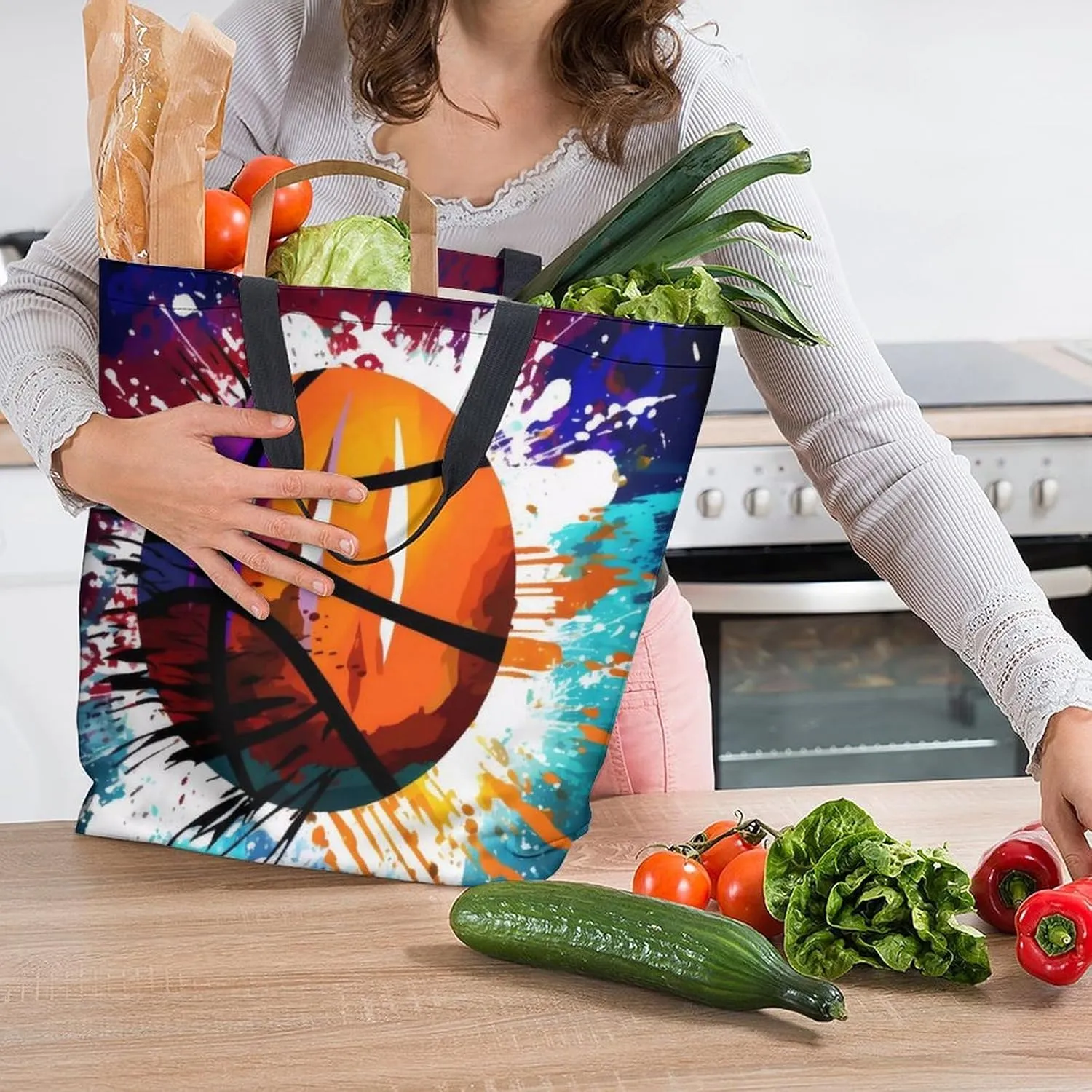 Canvas Tote Bag Large Women Casual Shoulder Bag Handbag Reusable Beach Shopping Grocery Bag For Outdoors