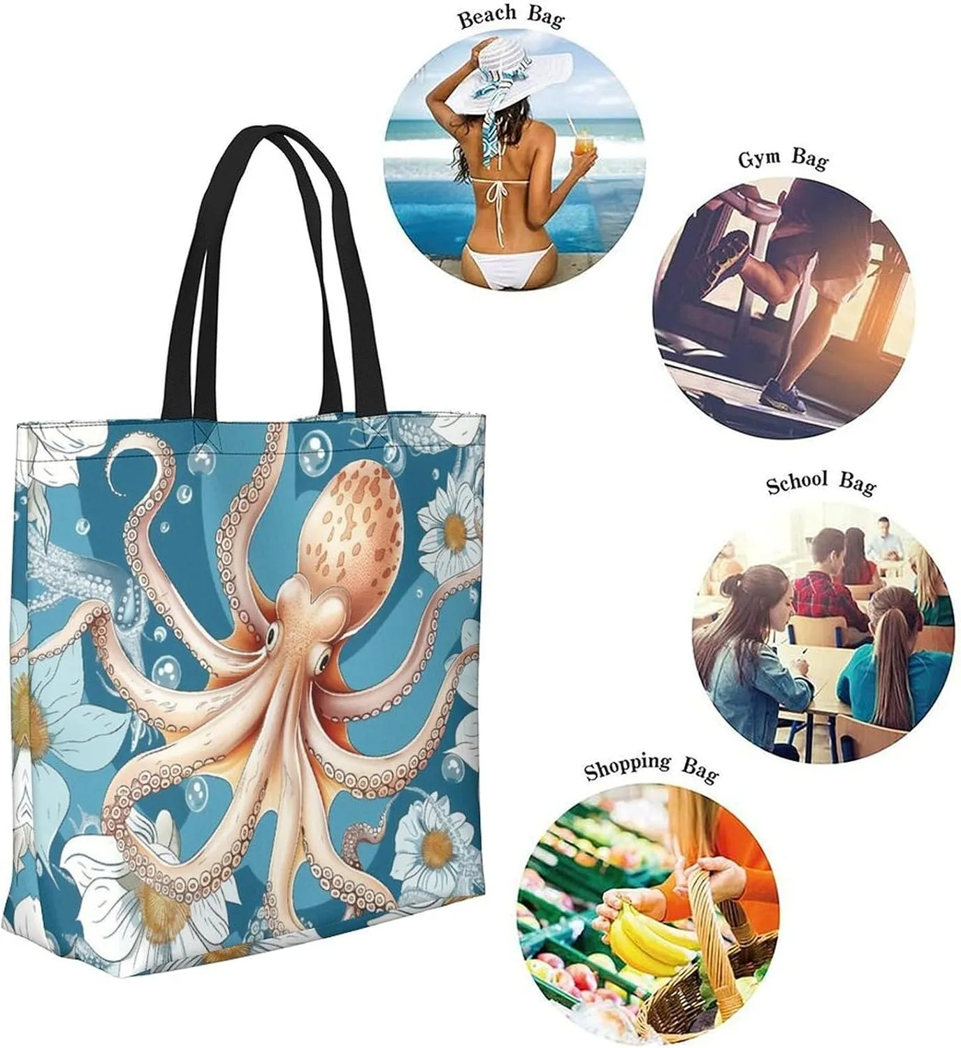 Canvas Tote Bag Large Women Casual Shoulder Bag Handbag Reusable Beach Shopping Grocery Bag For Outdoors
