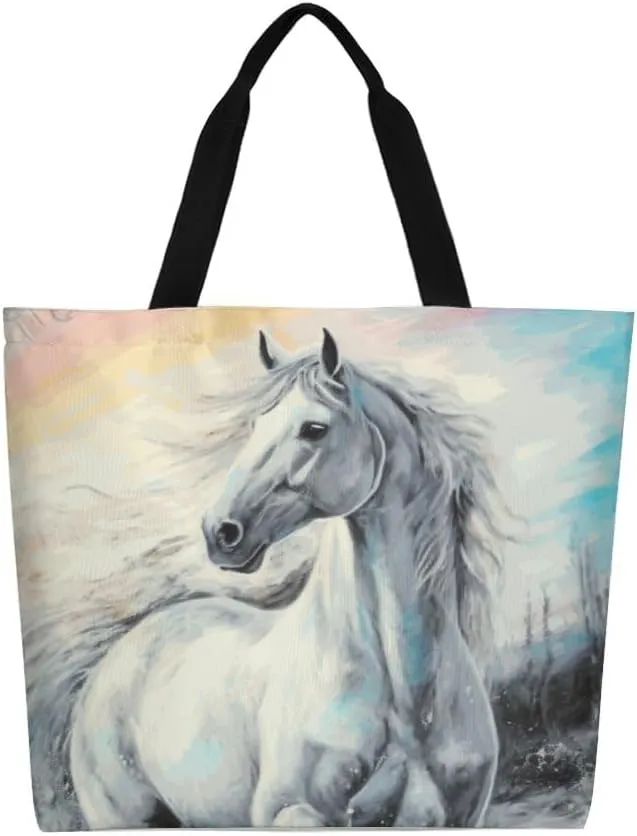 Canvas Tote Bag Large Women Casual Shoulder Bag Handbag Reusable Beach Shopping Grocery Bag For Outdoors