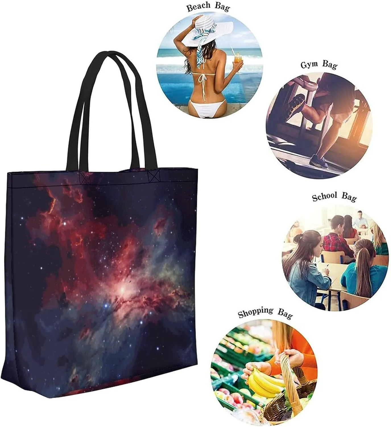 Canvas Tote Bag Large Women Casual Shoulder Bag Handbag Reusable Beach Shopping Grocery Bag For Outdoors
