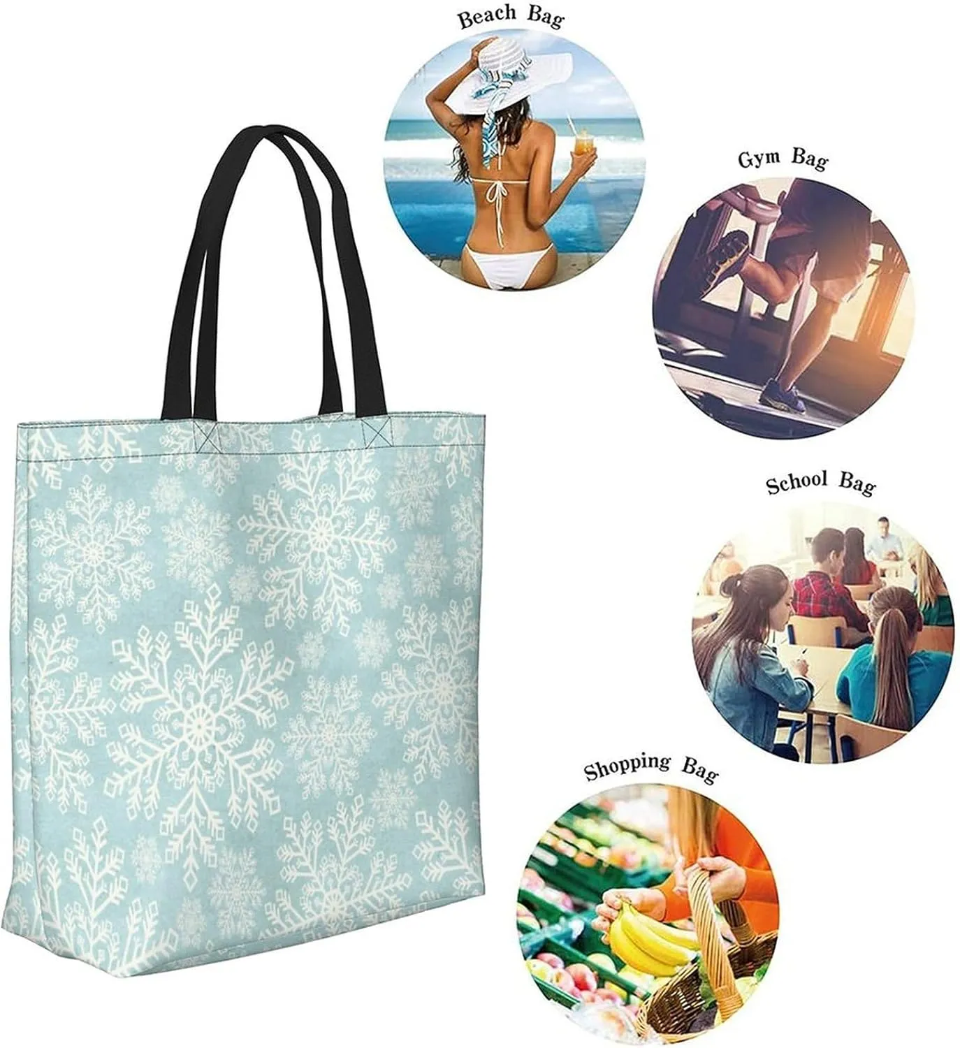 Canvas Tote Bag Large Women Casual Shoulder Bag Handbag Reusable Beach Shopping Grocery Bag For Outdoors