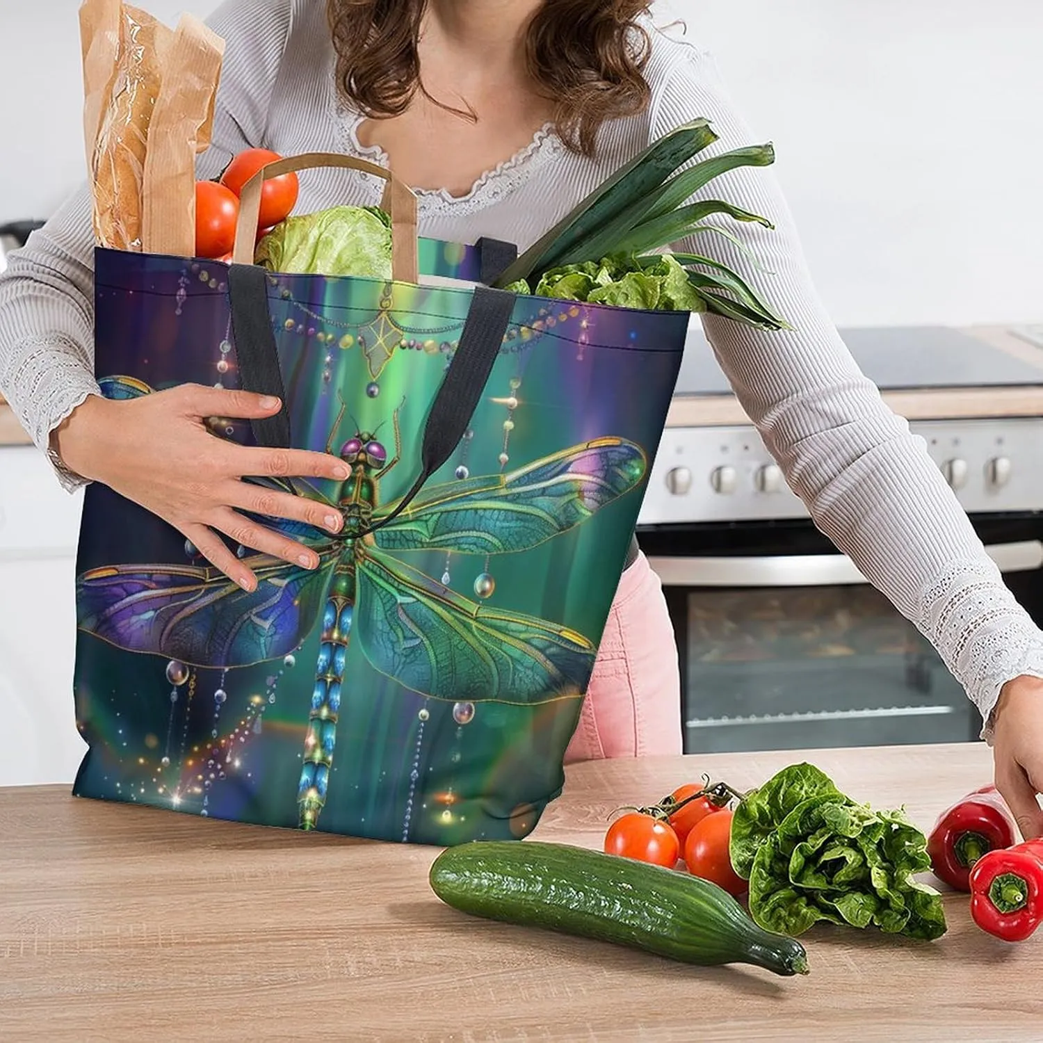Canvas Tote Bag Large Women Casual Shoulder Bag Handbag Reusable Beach Shopping Grocery Bag For Outdoors