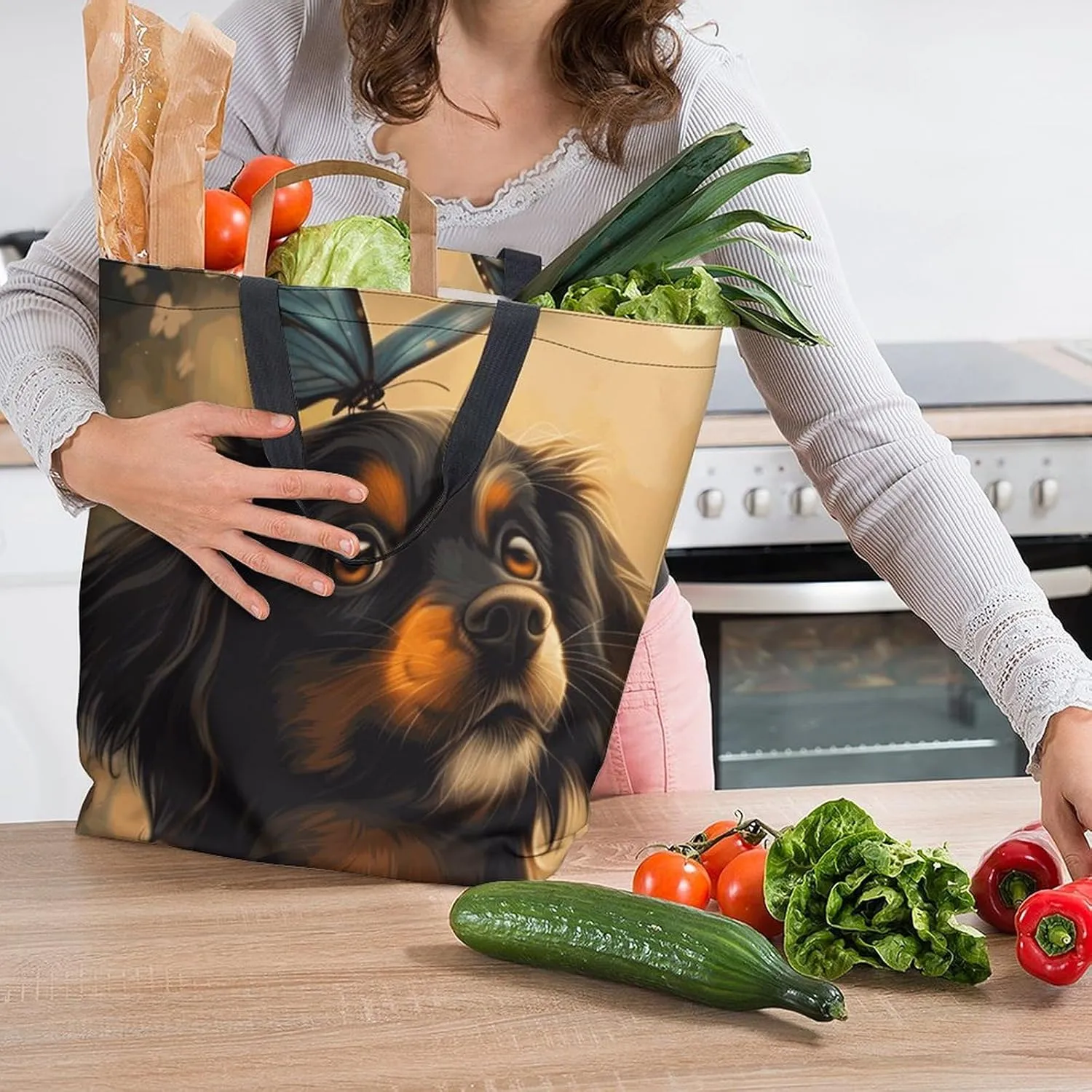 Canvas Tote Bag Large Women Casual Shoulder Bag Handbag Reusable Beach Shopping Grocery Bag For Outdoors