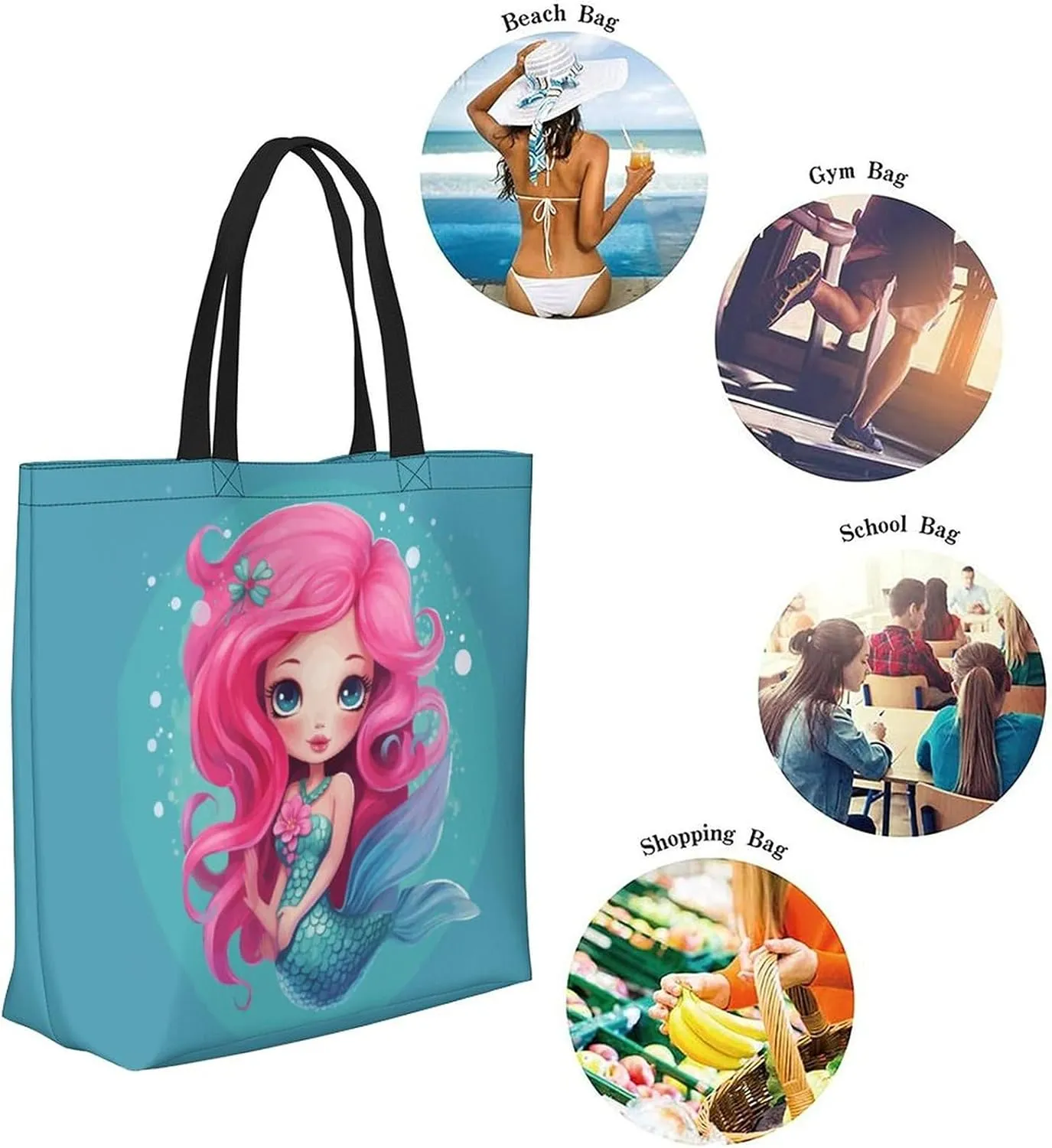 Canvas Tote Bag Large Women Casual Shoulder Bag Handbag Reusable Beach Shopping Grocery Bag For Outdoors