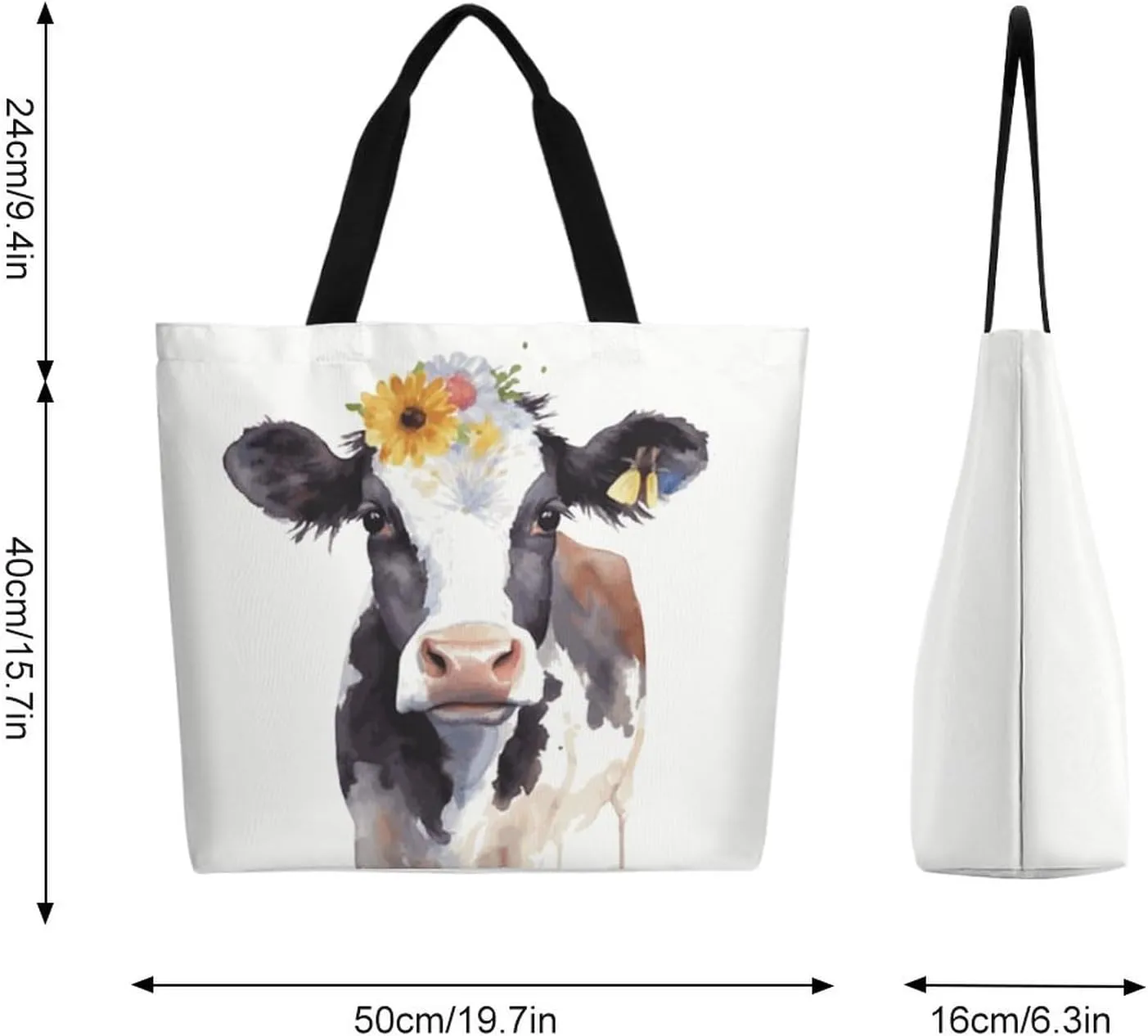 Canvas Tote Bag Large Women Casual Shoulder Bag Handbag Reusable Beach Shopping Grocery Bag For Outdoors