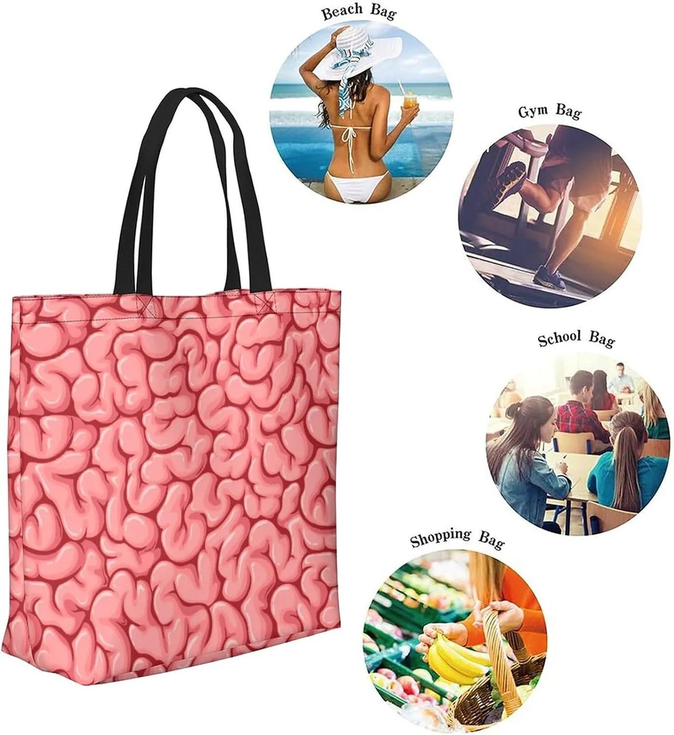 Canvas Tote Bag Large Women Casual Shoulder Bag Handbag Reusable Beach Shopping Grocery Bag For Outdoors