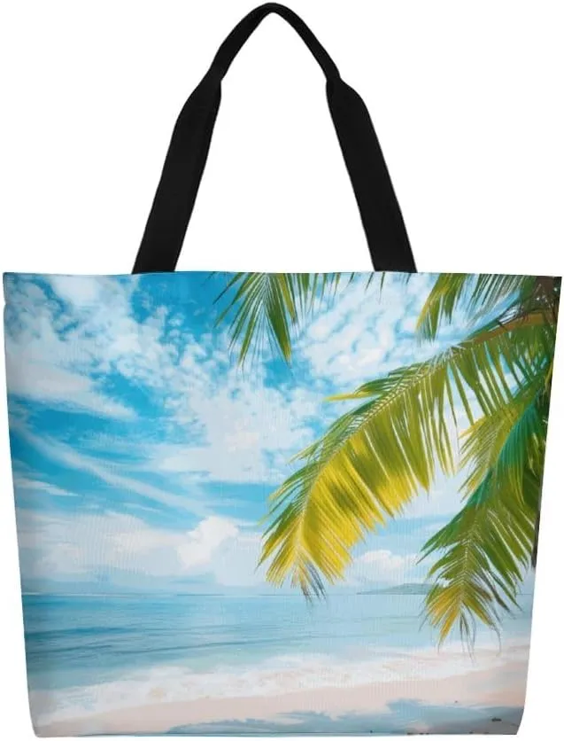 Canvas Tote Bag Large Women Casual Shoulder Bag Handbag Reusable Beach Shopping Grocery Bag For Outdoors