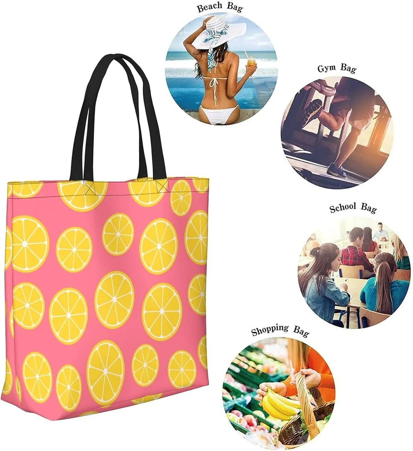 Canvas Tote Bag Large Women Casual Shoulder Bag Handbag Reusable Beach Shopping Grocery Bag For Outdoors