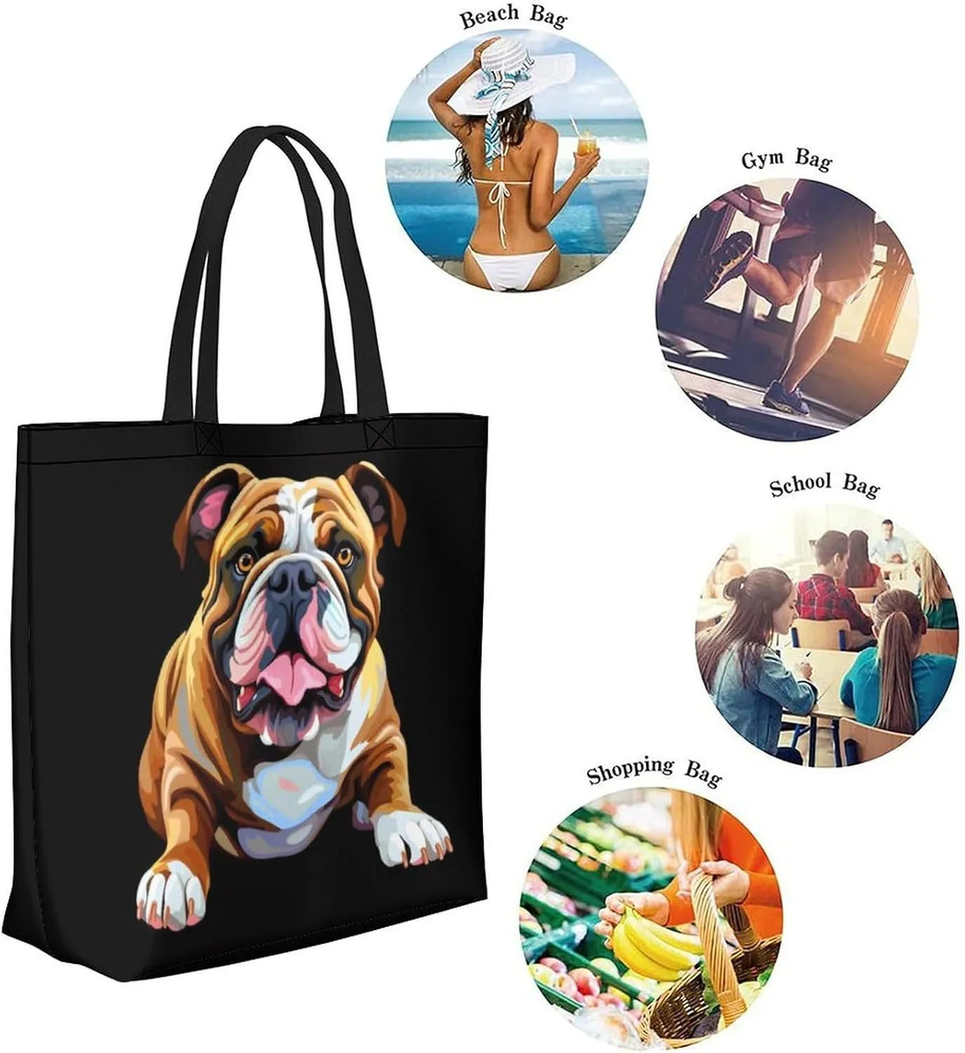 Canvas Tote Bag Large Women Casual Shoulder Bag Handbag Reusable Beach Shopping Grocery Bag For Outdoors