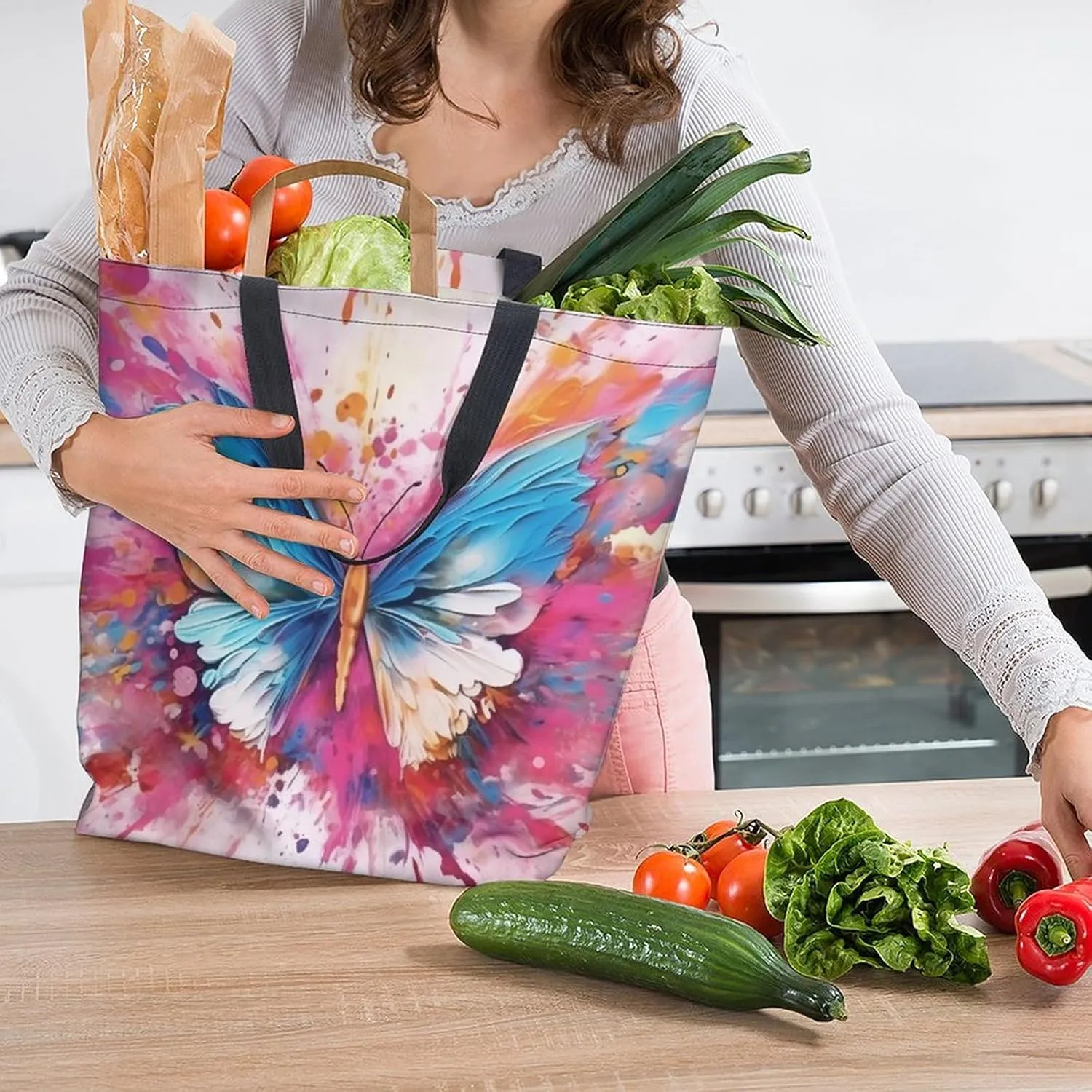 Canvas Tote Bag Large Women Casual Shoulder Bag Handbag Reusable Beach Shopping Grocery Bag For Outdoors