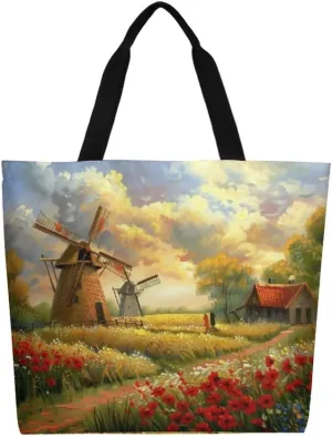 Canvas Tote Bag Large Women Casual Shoulder Bag Handbag Reusable Beach Shopping Grocery Bag For Outdoors