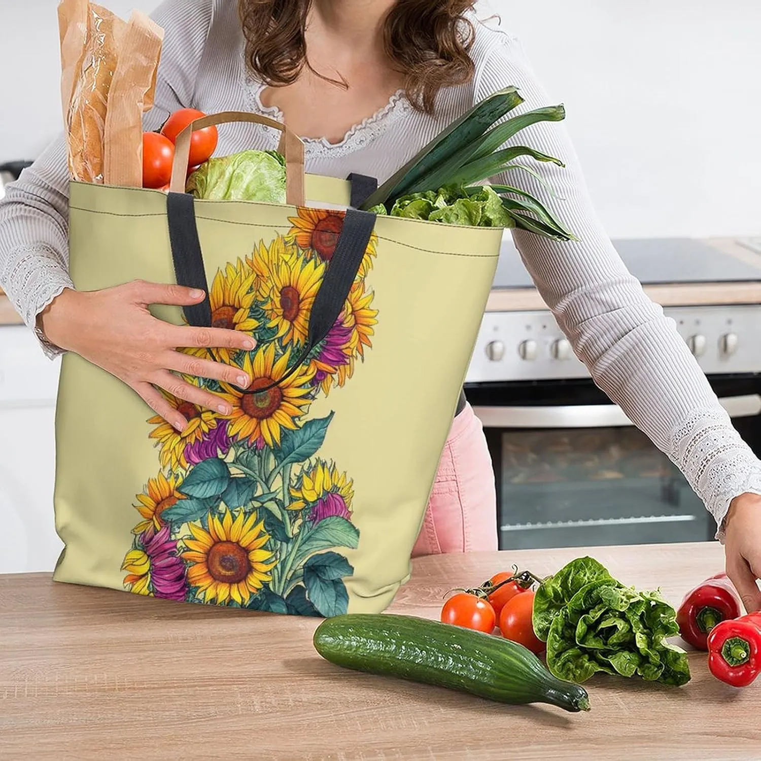 Canvas Tote Bag Large Women Casual Shoulder Bag Handbag Reusable Beach Shopping Grocery Bag For Outdoors