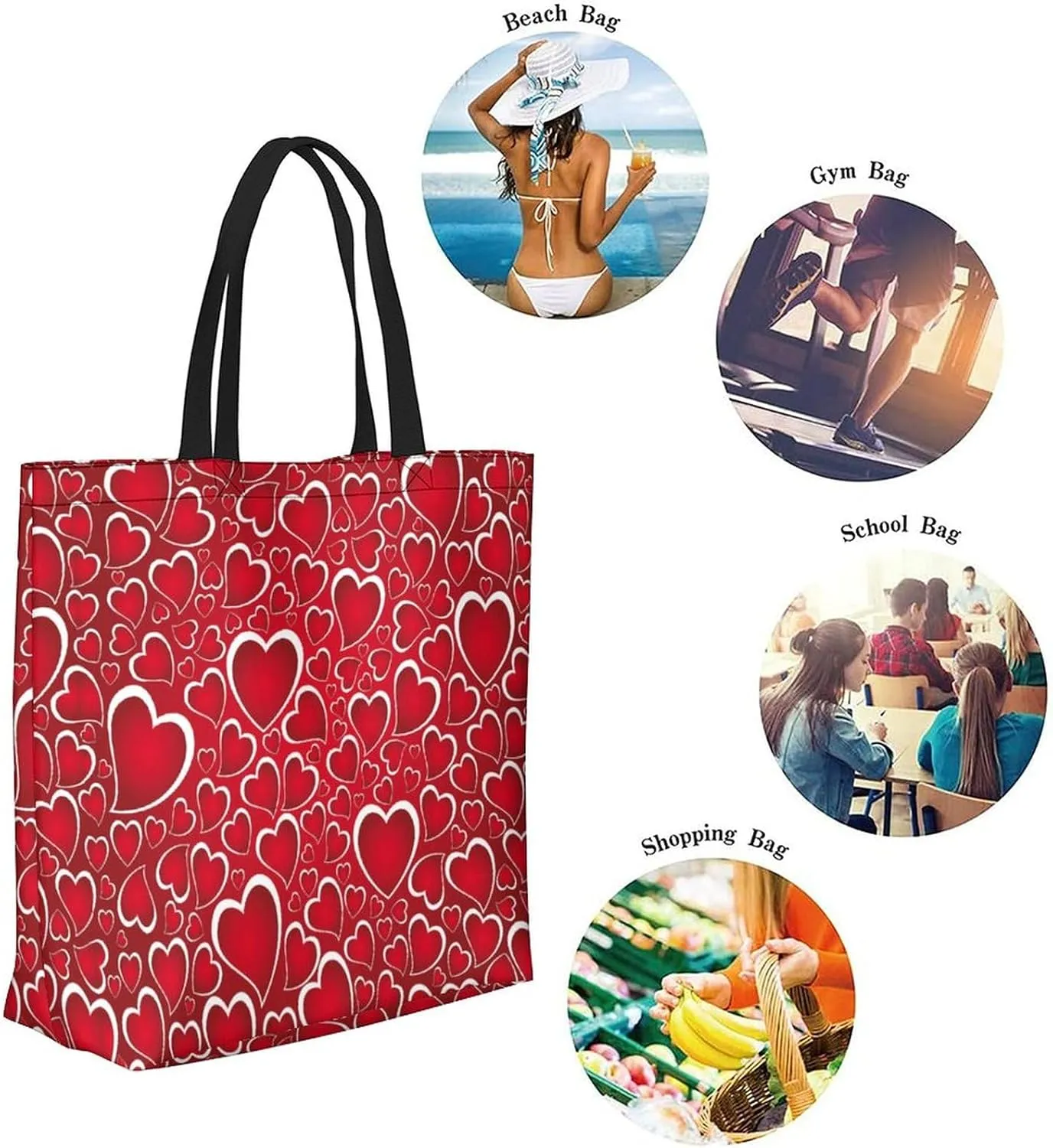 Canvas Tote Bag Large Women Casual Shoulder Bag Handbag Reusable Beach Shopping Grocery Bag For Outdoors