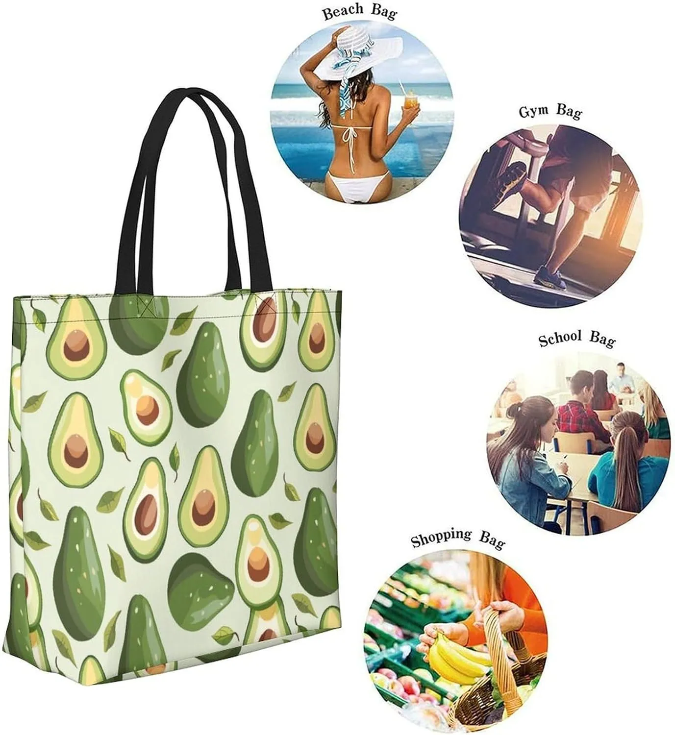 Canvas Tote Bag Large Women Casual Shoulder Bag Handbag Reusable Beach Shopping Grocery Bag For Outdoors
