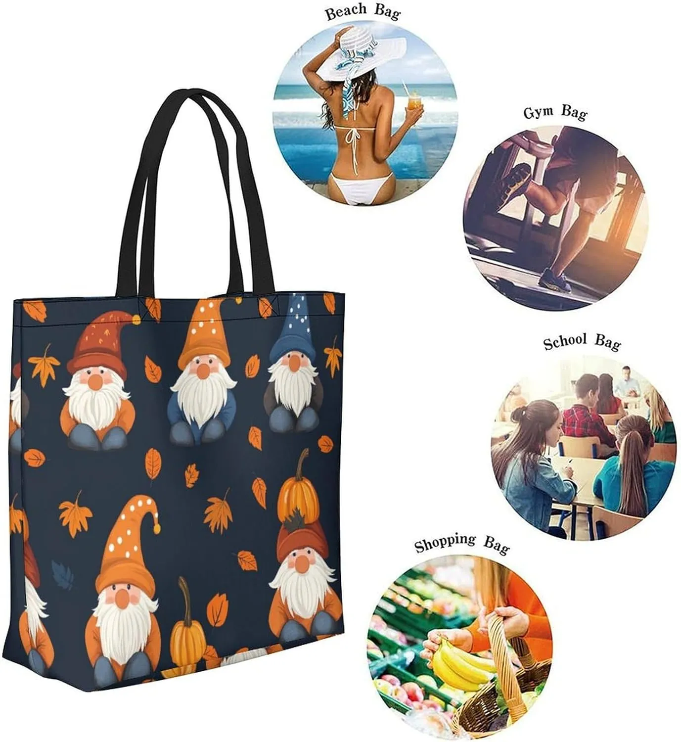 Canvas Tote Bag Large Women Casual Shoulder Bag Handbag Reusable Beach Shopping Grocery Bag For Outdoors