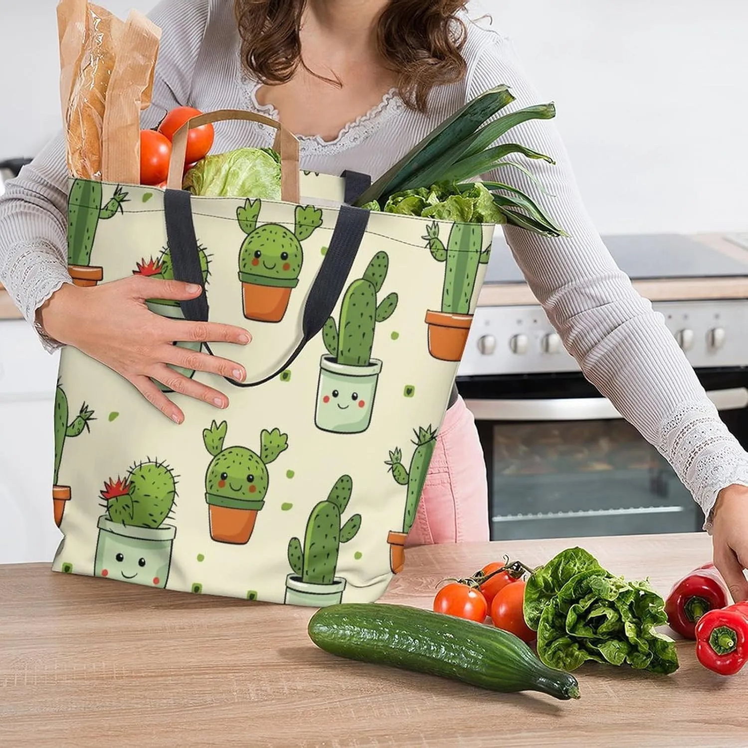 Canvas Tote Bag Large Women Casual Shoulder Bag Handbag Reusable Beach Shopping Grocery Bag For Outdoors