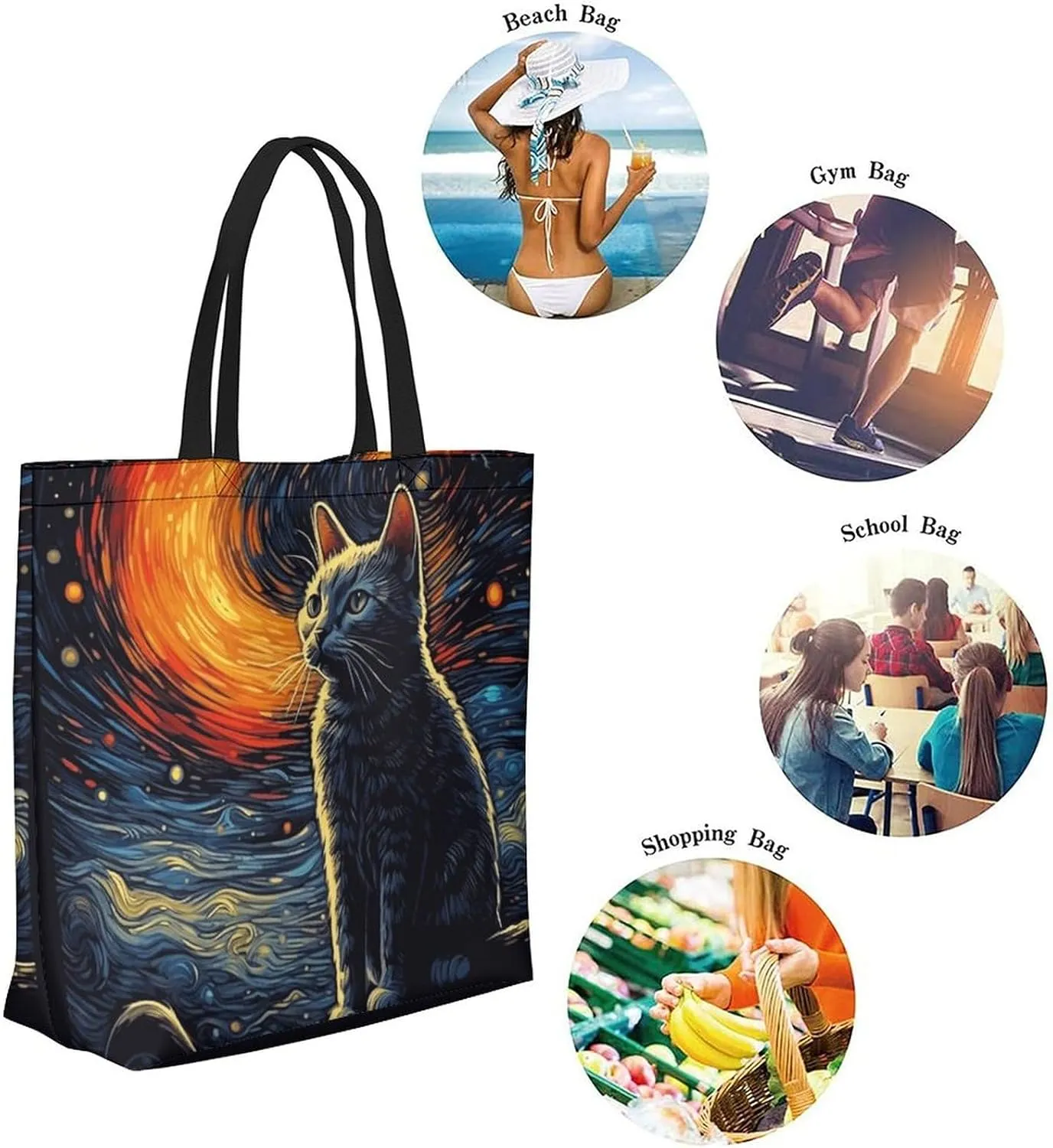 Canvas Tote Bag Large Women Casual Shoulder Bag Handbag Reusable Beach Shopping Grocery Bag For Outdoors