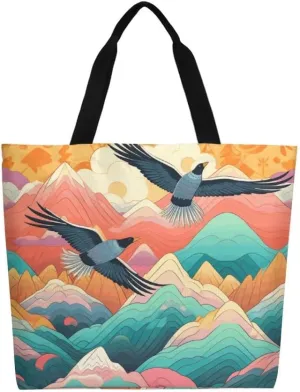 Canvas Tote Bag Large Women Casual Shoulder Bag Handbag Reusable Beach Shopping Grocery Bag For Outdoors