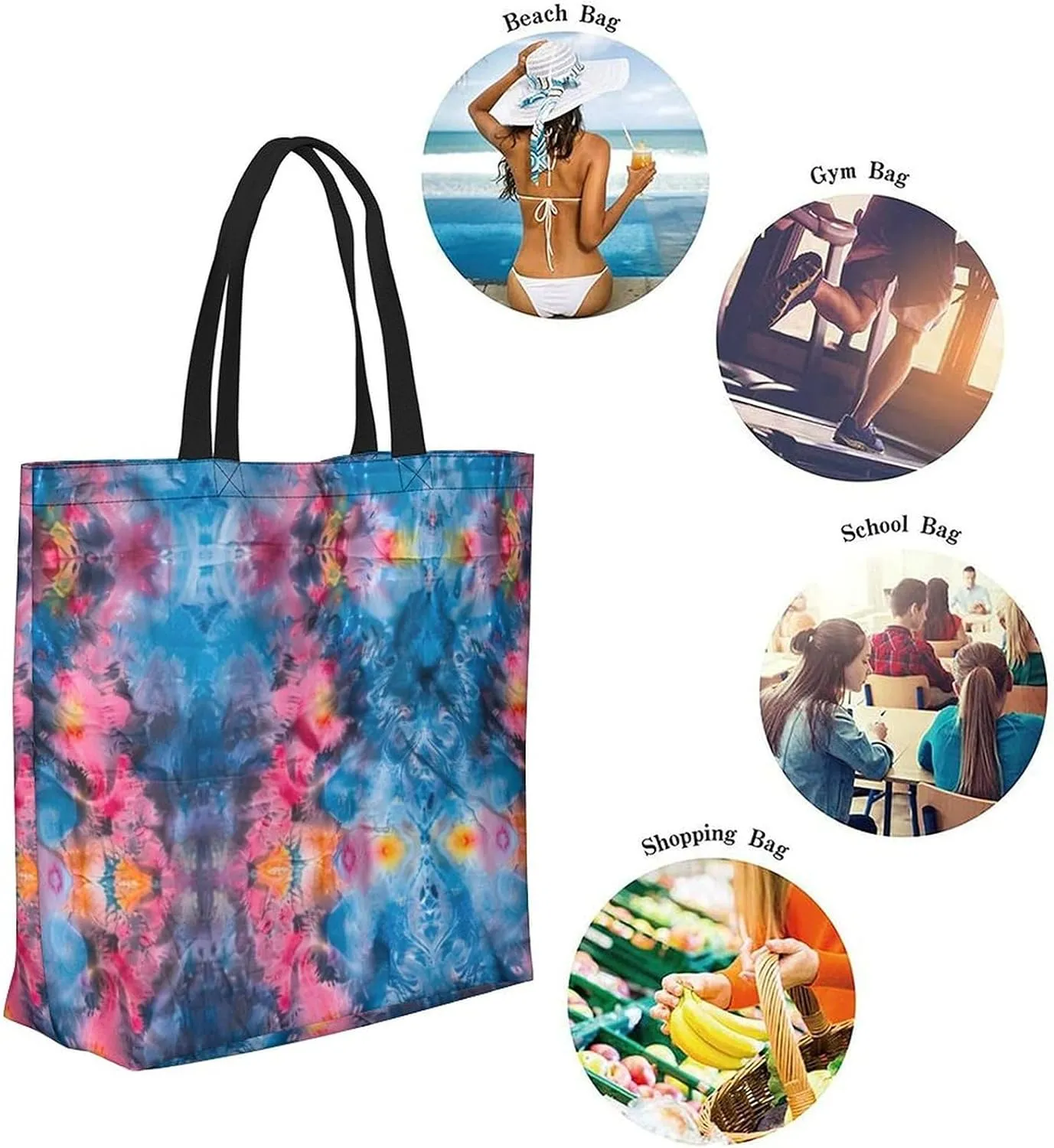 Canvas Tote Bag Large Women Casual Shoulder Bag Handbag Reusable Beach Shopping Grocery Bag For Outdoors