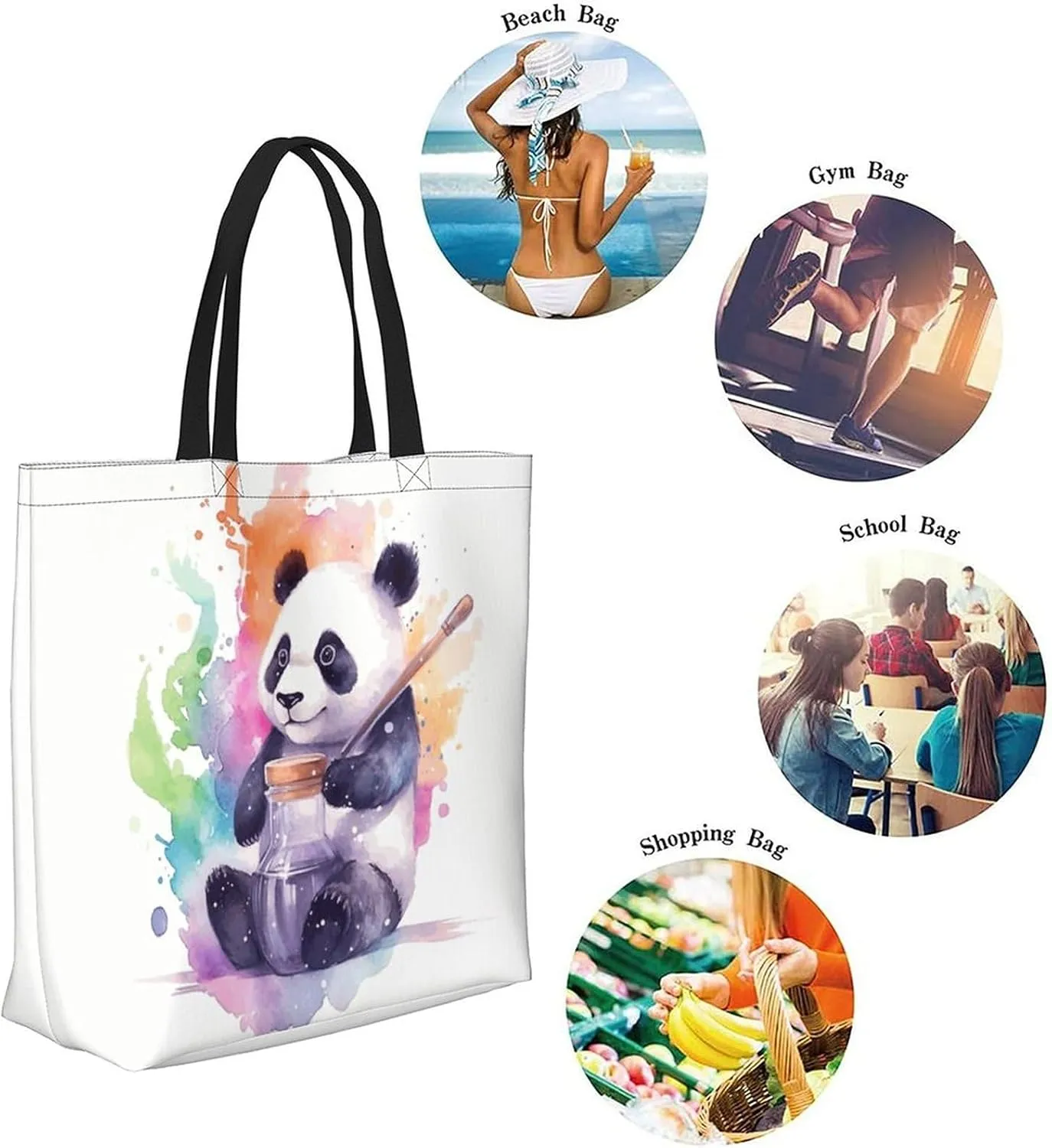 Canvas Tote Bag Large Women Casual Shoulder Bag Handbag Reusable Beach Shopping Grocery Bag For Outdoors