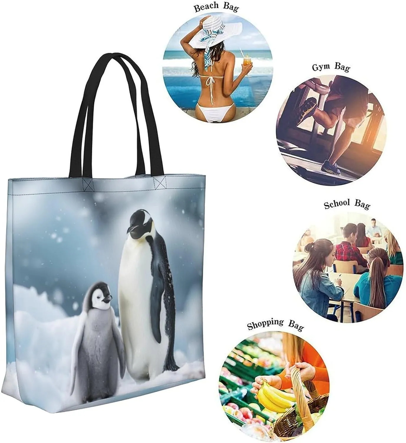 Canvas Tote Bag Large Women Casual Shoulder Bag Handbag Reusable Beach Shopping Grocery Bag For Outdoors