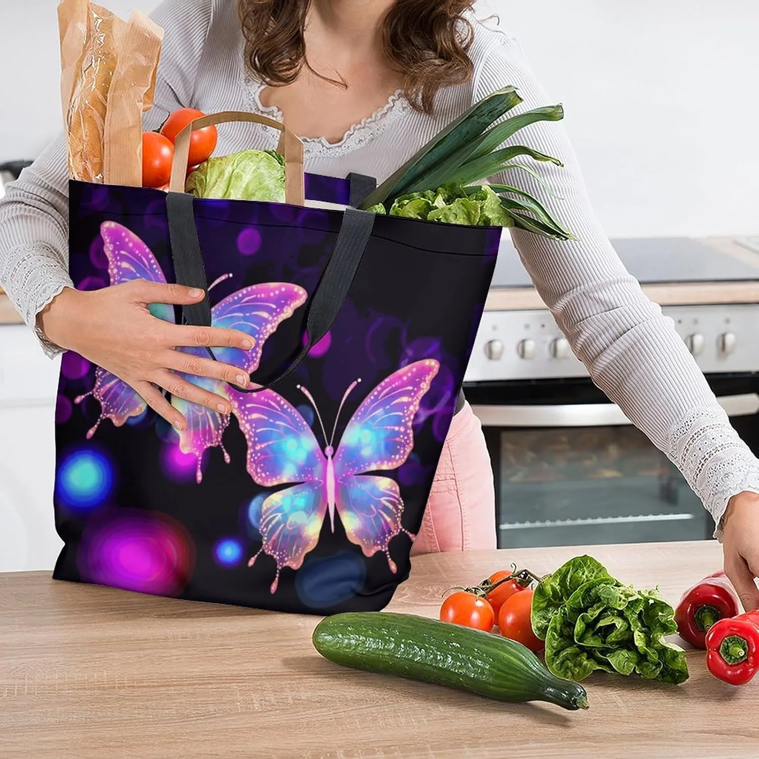 Canvas Tote Bag Large Women Casual Shoulder Bag Handbag Reusable Beach Shopping Grocery Bag For Outdoors