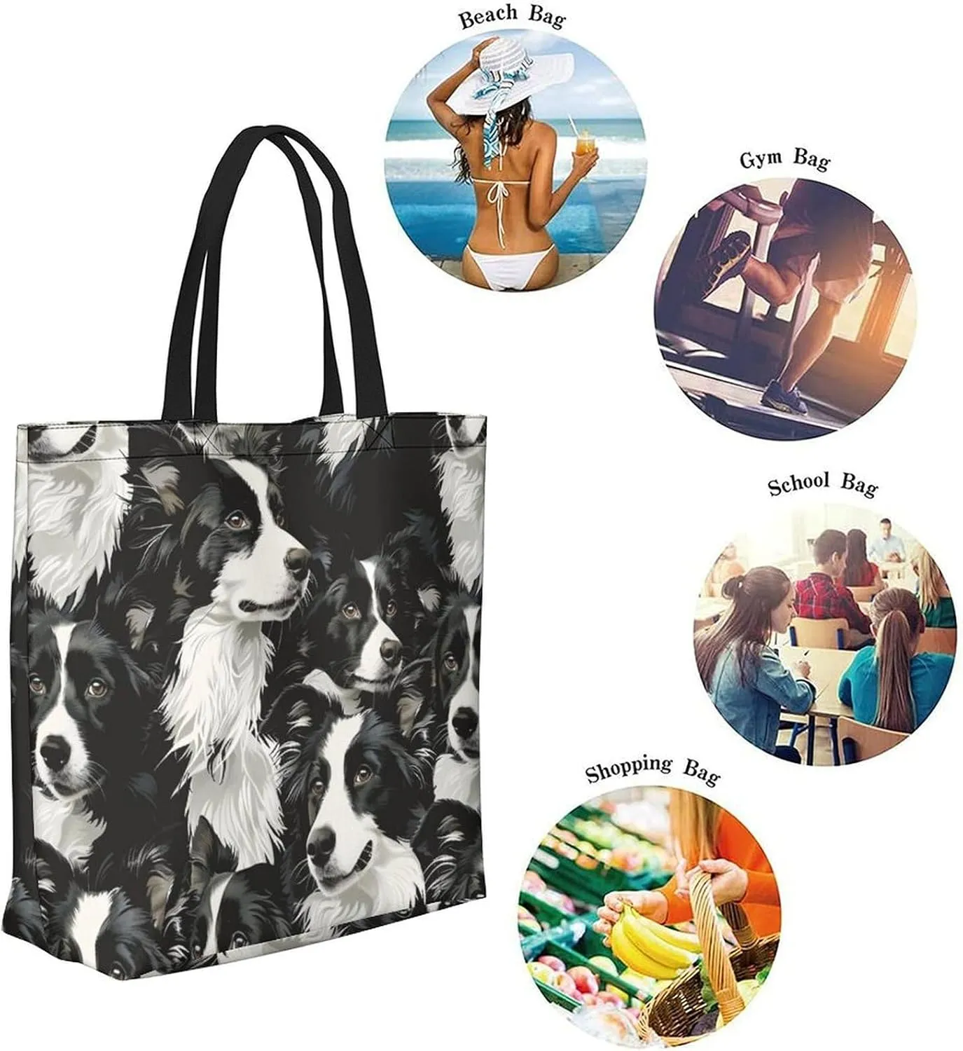 Canvas Tote Bag Large Women Casual Shoulder Bag Handbag Reusable Beach Shopping Grocery Bag For Outdoors