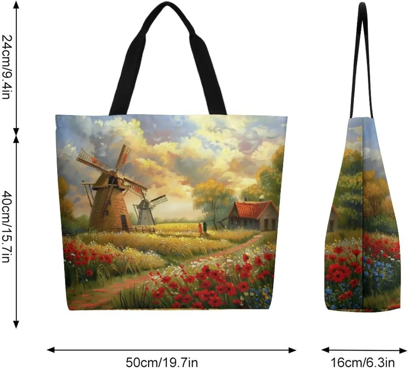 Canvas Tote Bag Large Women Casual Shoulder Bag Handbag Reusable Beach Shopping Grocery Bag For Outdoors