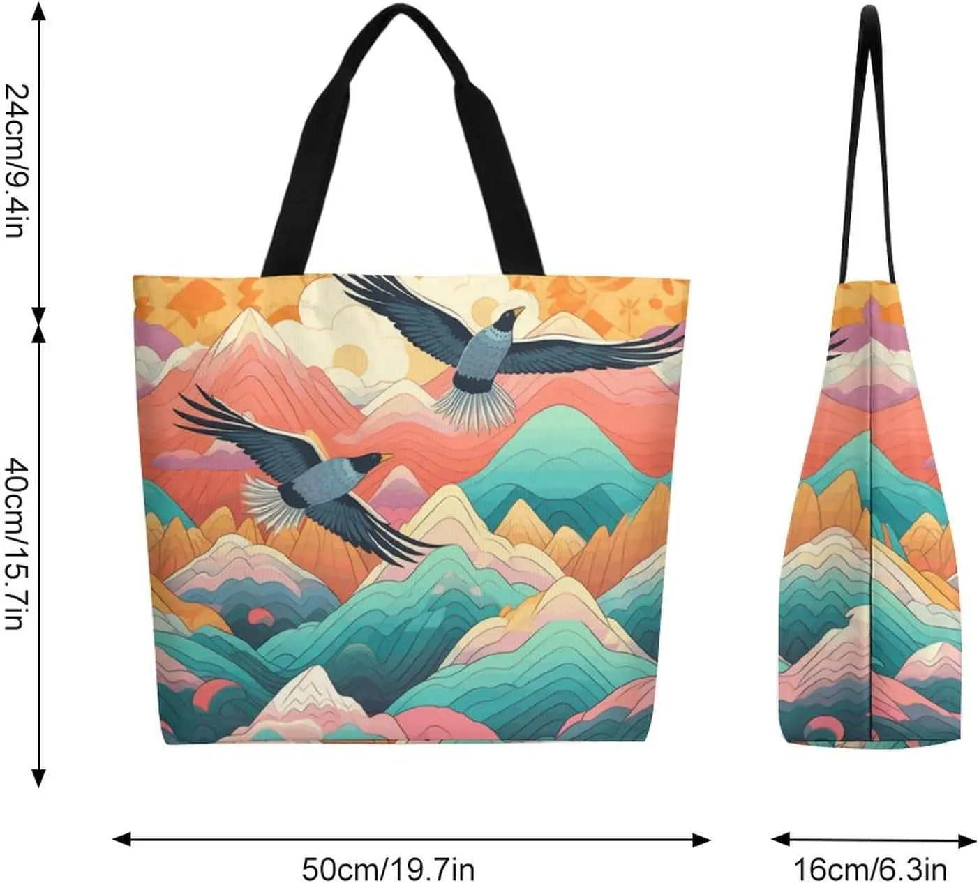 Canvas Tote Bag Large Women Casual Shoulder Bag Handbag Reusable Beach Shopping Grocery Bag For Outdoors