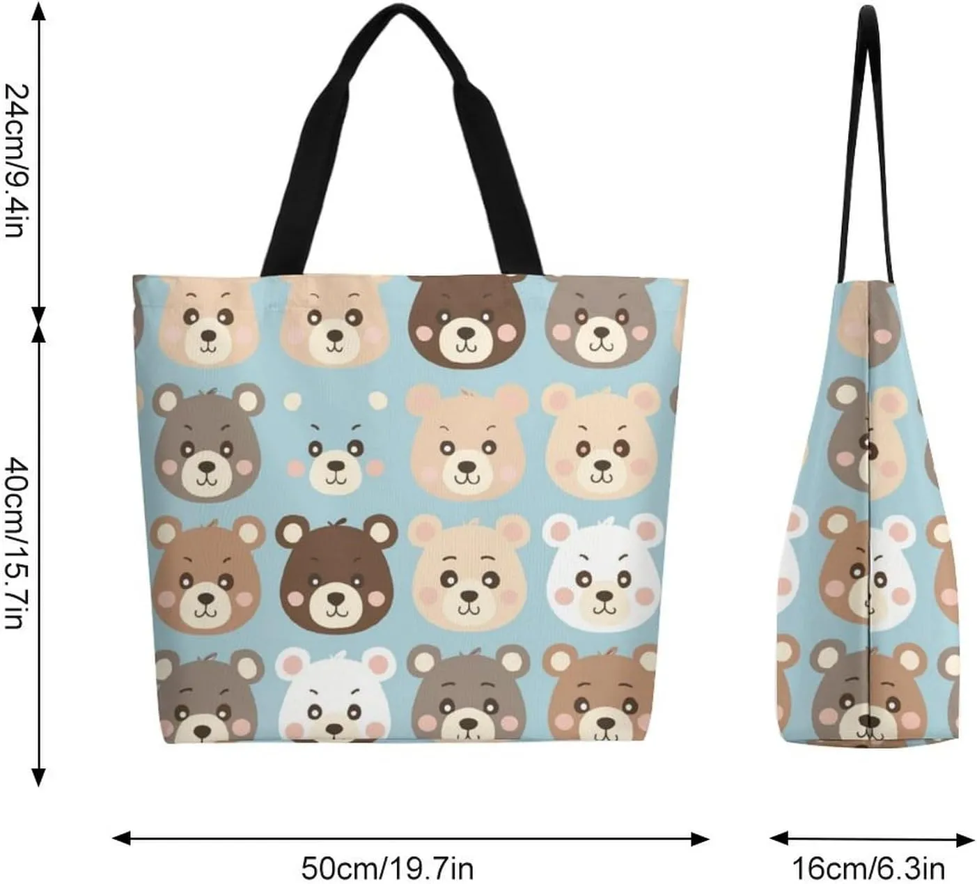 Canvas Tote Bag Large Women Casual Shoulder Bag Handbag Reusable Beach Shopping Grocery Bag For Outdoors