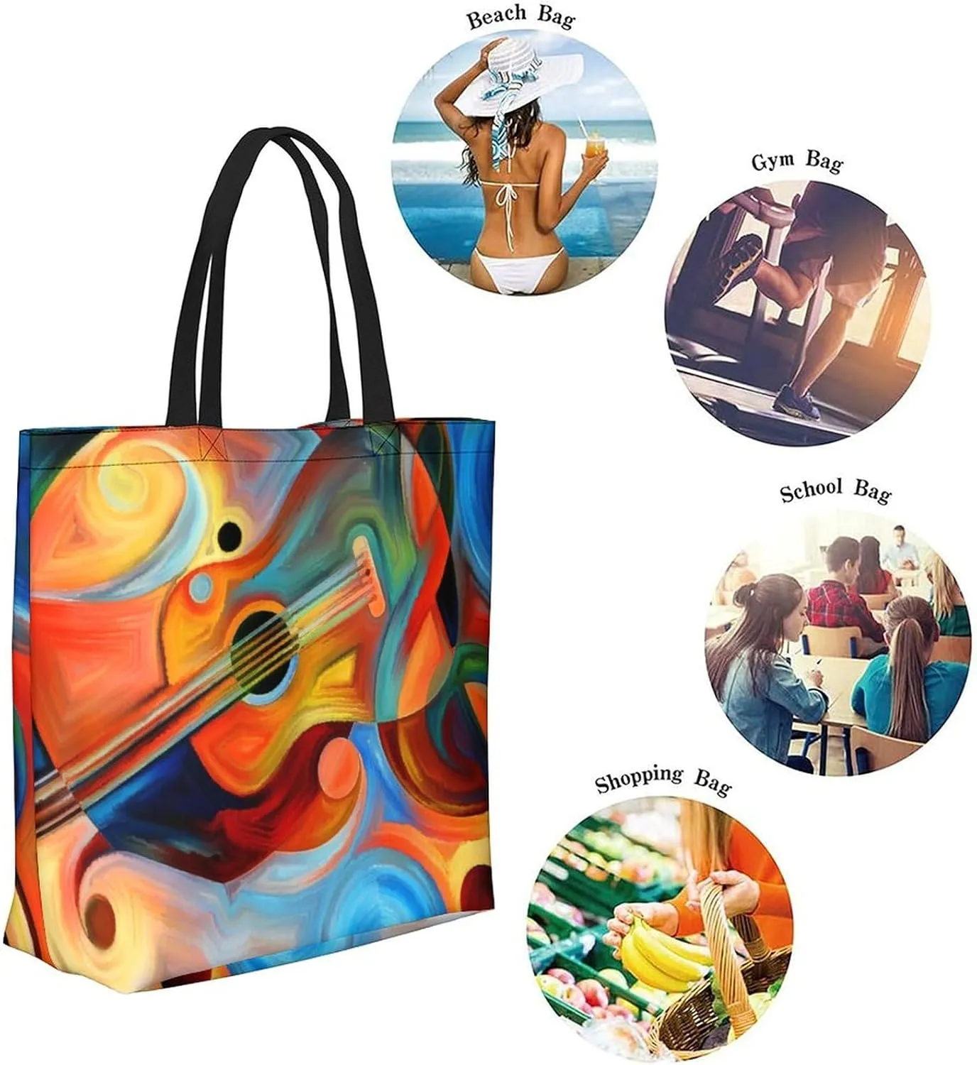 Canvas Tote Bag Large Women Casual Shoulder Bag Handbag Reusable Beach Shopping Grocery Bag For Outdoors