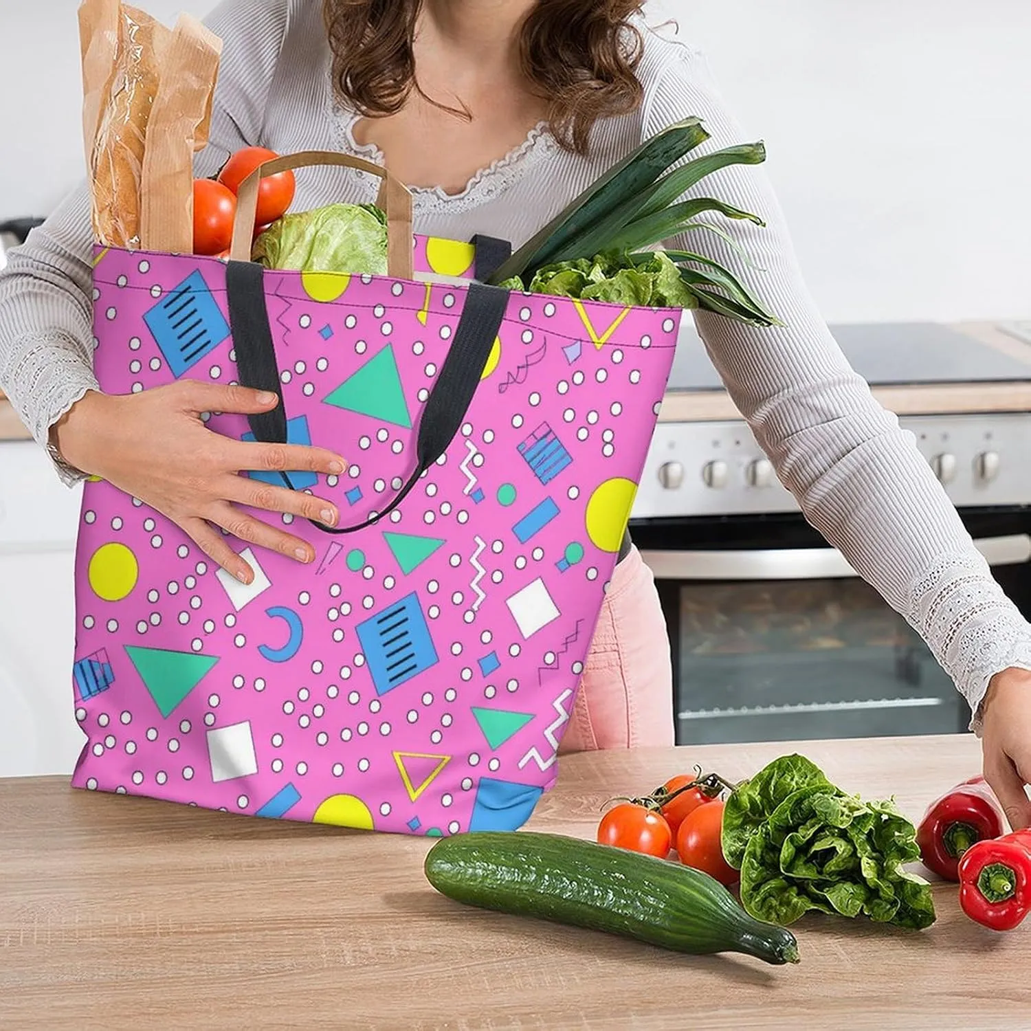 Canvas Tote Bag Large Women Casual Shoulder Bag Handbag Reusable Beach Shopping Grocery Bag For Outdoors