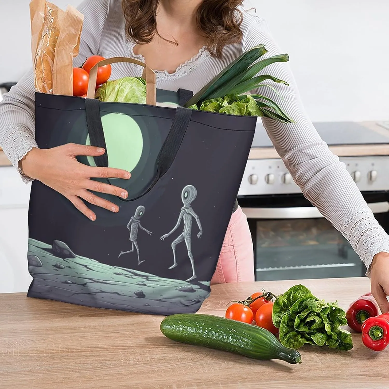 Canvas Tote Bag Large Women Casual Shoulder Bag Handbag Reusable Beach Shopping Grocery Bag For Outdoors