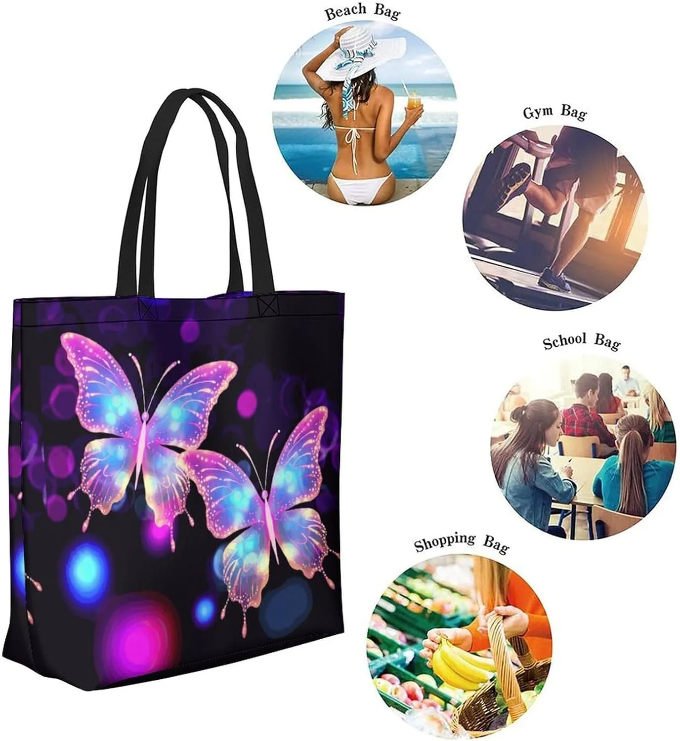 Canvas Tote Bag Large Women Casual Shoulder Bag Handbag Reusable Beach Shopping Grocery Bag For Outdoors
