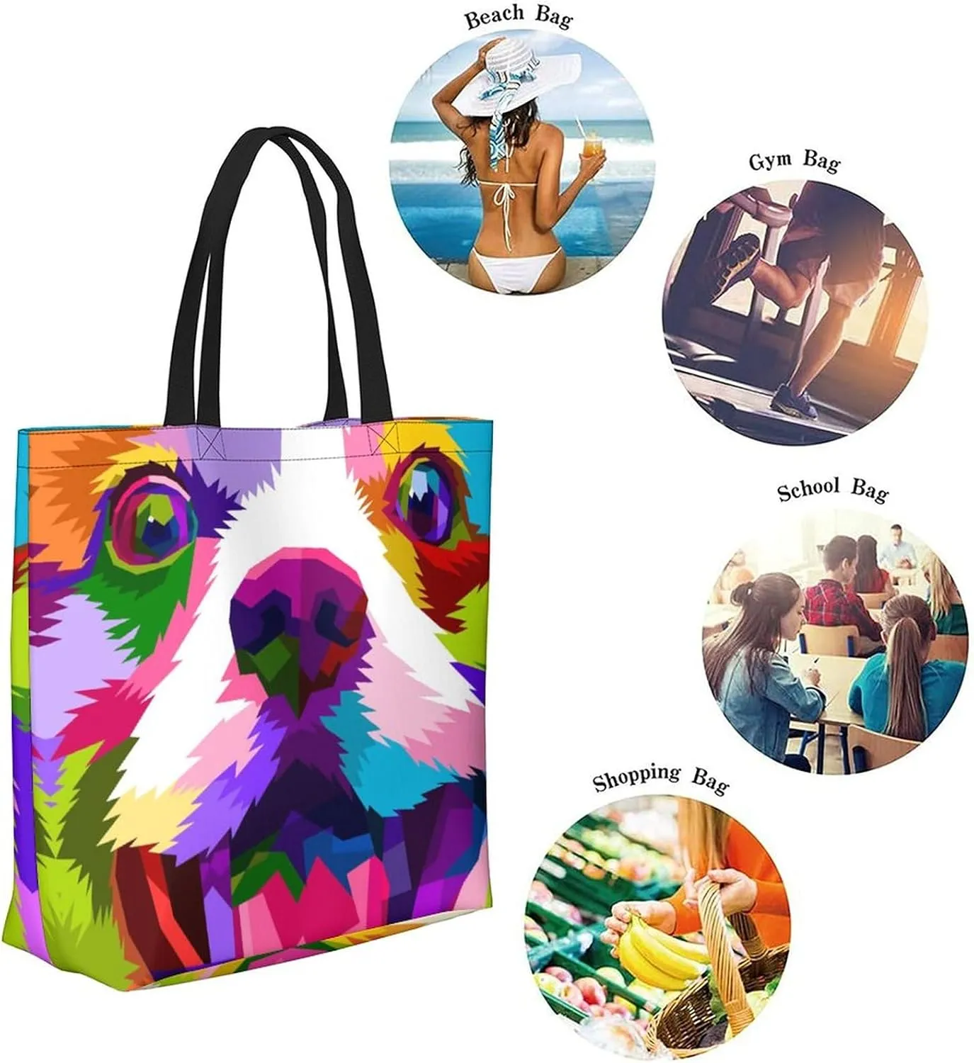 Canvas Tote Bag Large Women Casual Shoulder Bag Handbag Reusable Beach Shopping Grocery Bag For Outdoors