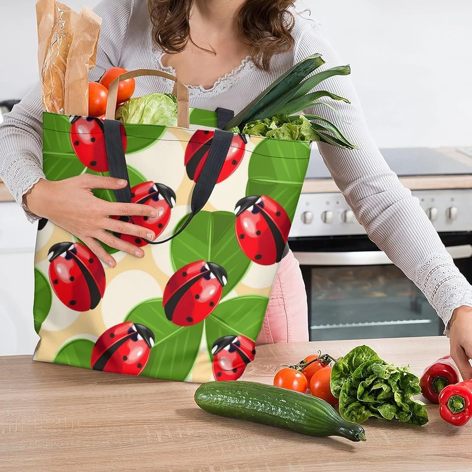 Canvas Tote Bag Large Women Casual Shoulder Bag Handbag Reusable Beach Shopping Grocery Bag For Outdoors