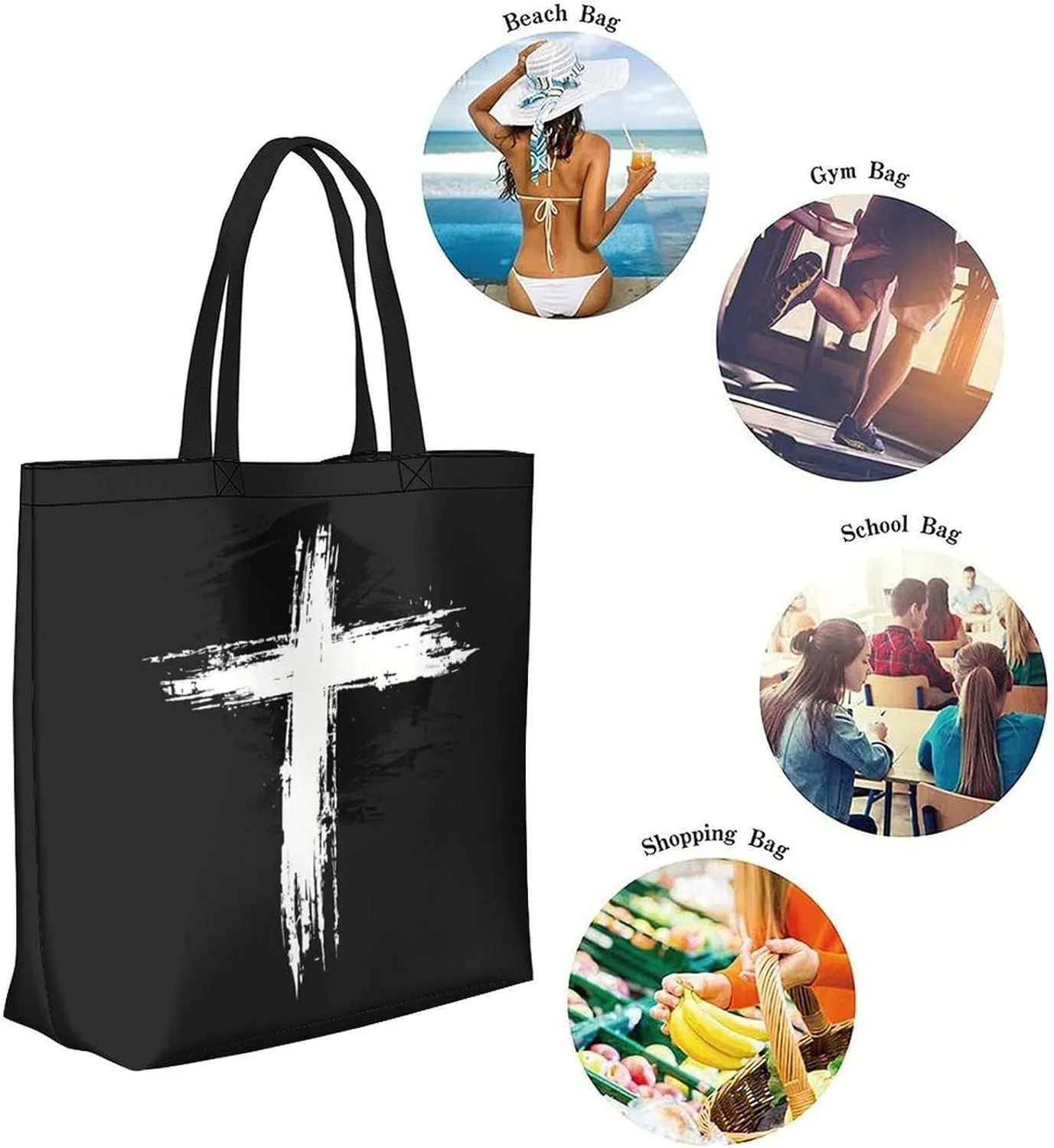 Canvas Tote Bag Large Women Casual Shoulder Bag Handbag Reusable Beach Shopping Grocery Bag For Outdoors