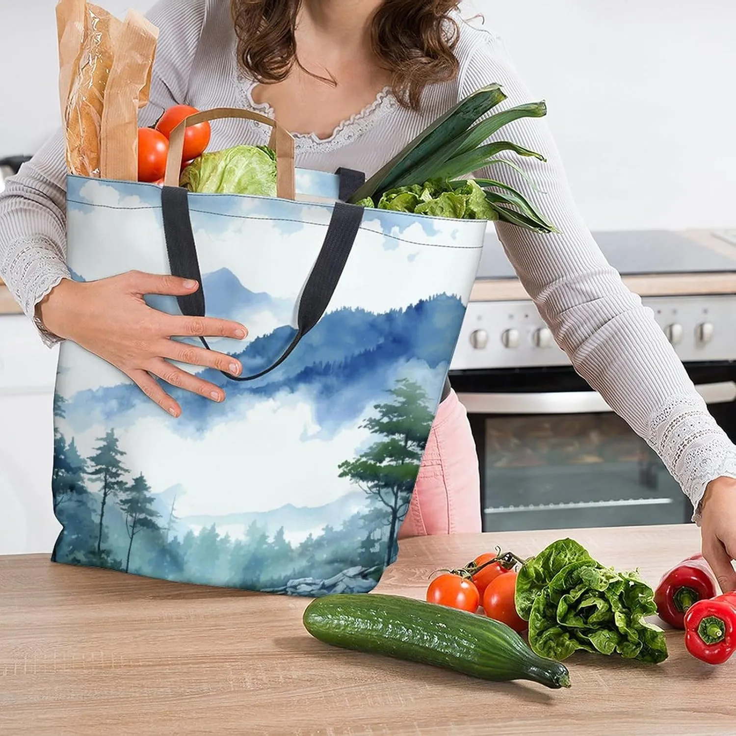 Canvas Tote Bag Large Women Casual Shoulder Bag Handbag Reusable Beach Shopping Grocery Bag For Outdoors