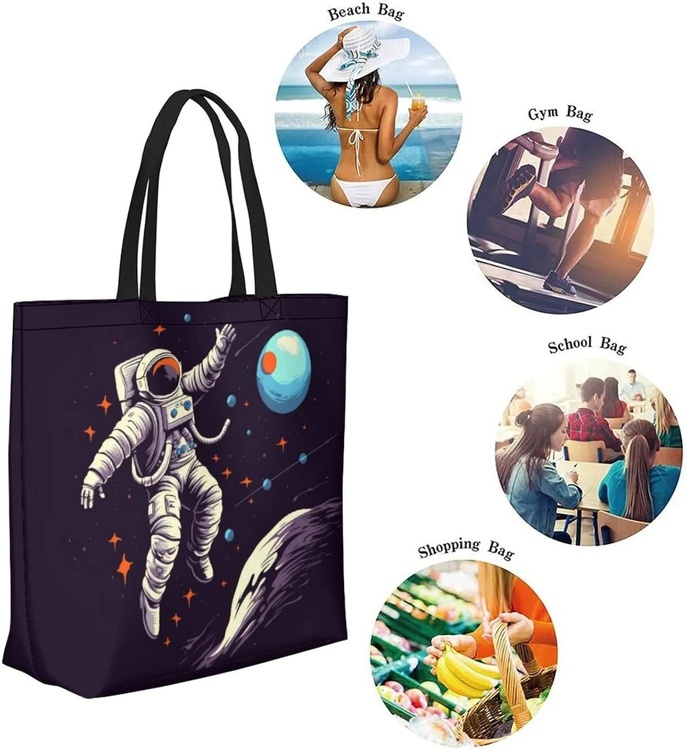 Canvas Tote Bag Large Women Casual Shoulder Bag Handbag Reusable Beach Shopping Grocery Bag For Outdoors
