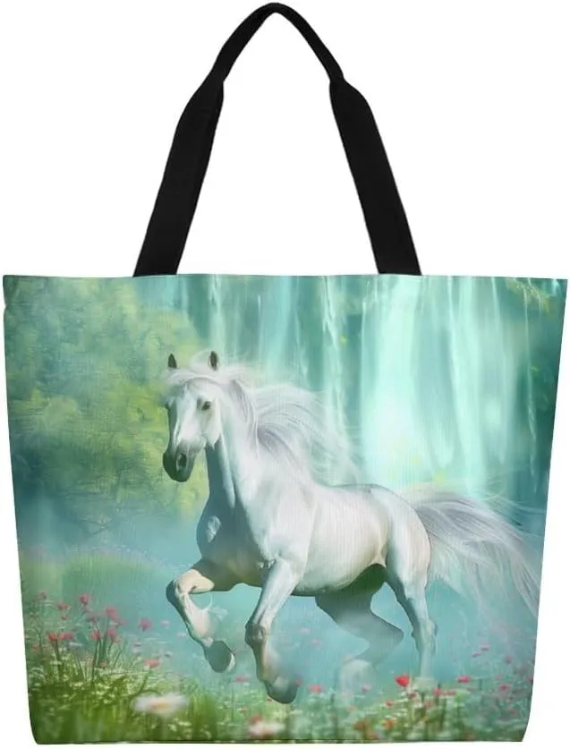 Canvas Tote Bag Large Women Casual Shoulder Bag Handbag Reusable Beach Shopping Grocery Bag For Outdoors