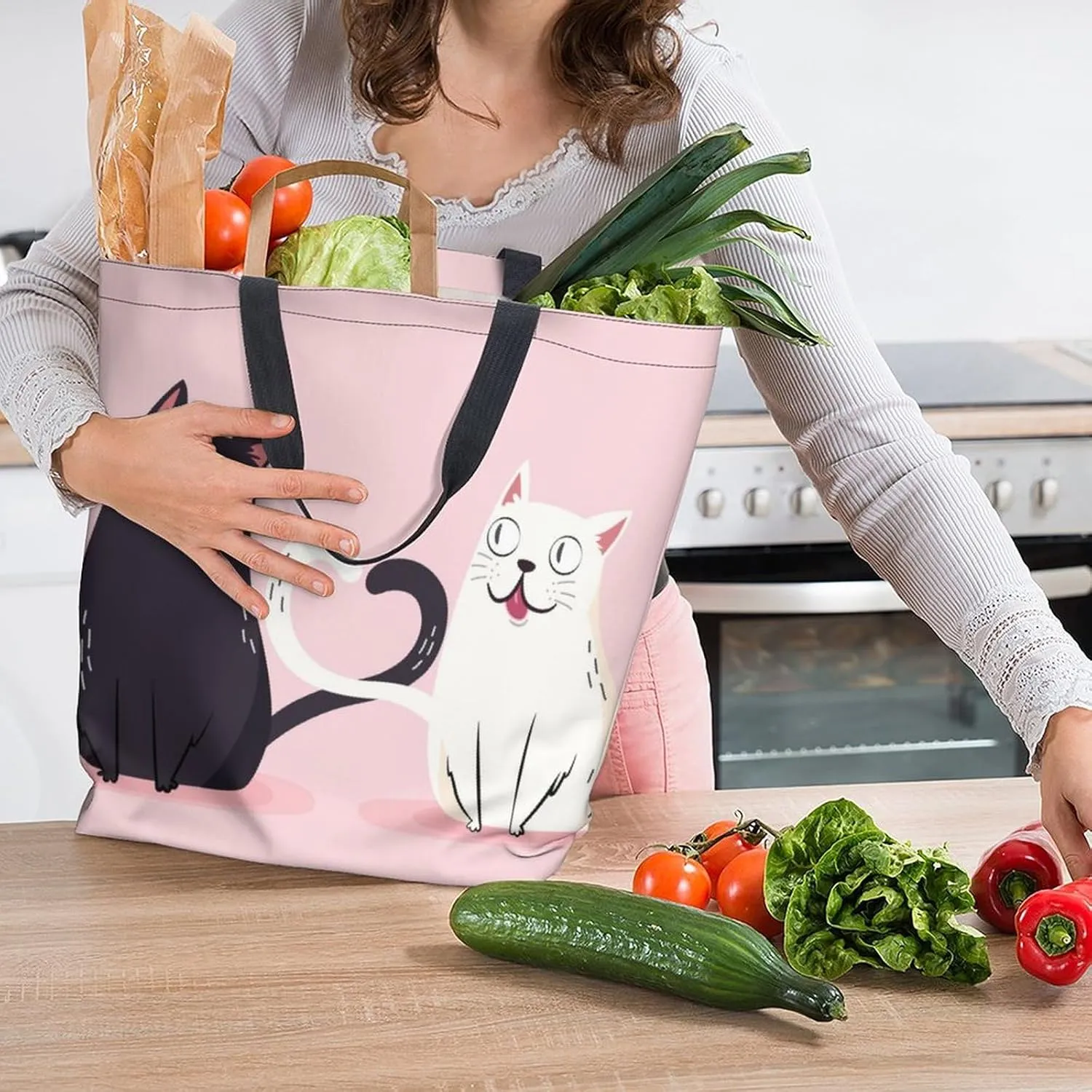 Canvas Tote Bag Large Women Casual Shoulder Bag Handbag Reusable Beach Shopping Grocery Bag For Outdoors