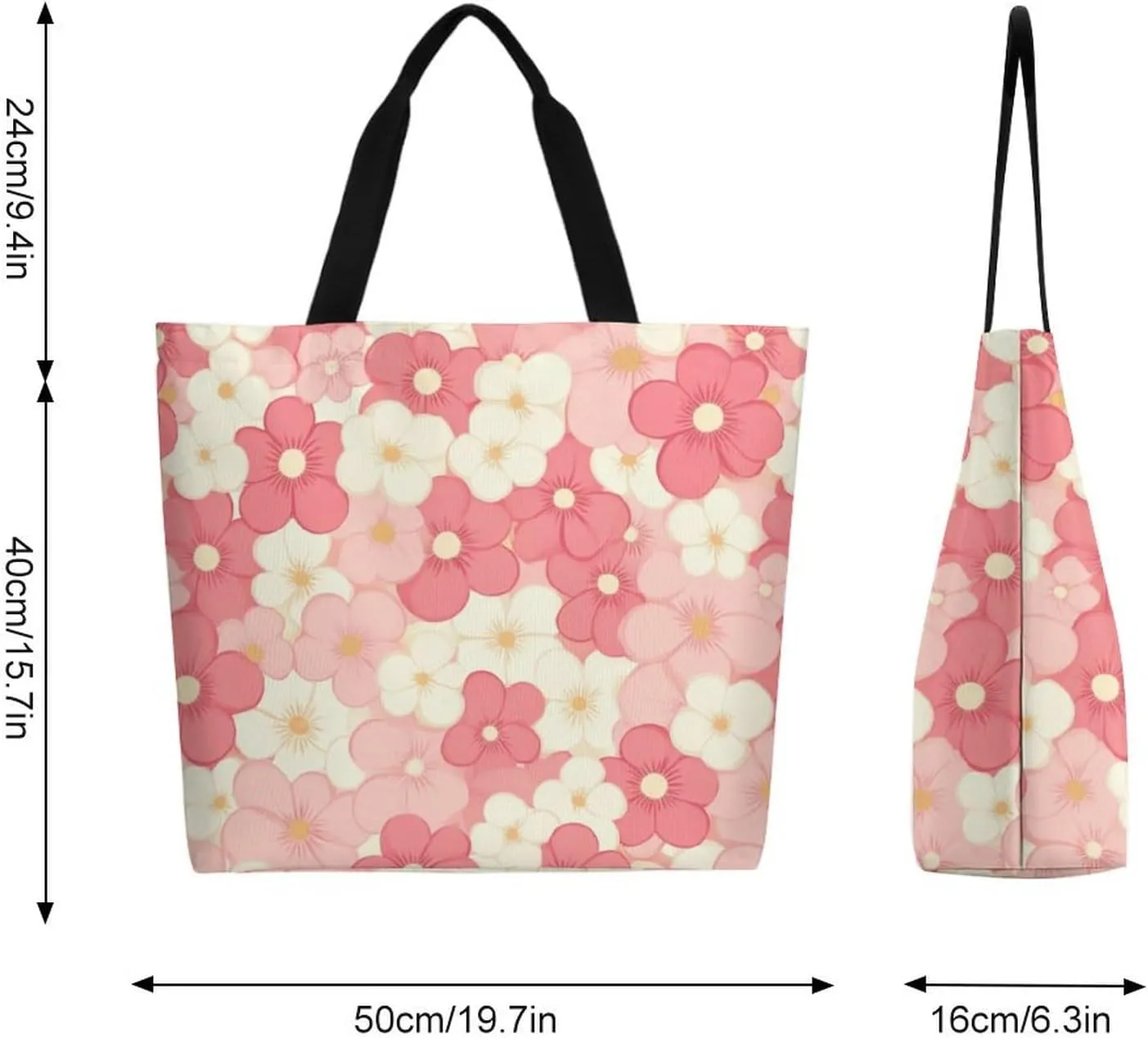 Canvas Tote Bag Large Women Casual Shoulder Bag Handbag Reusable Beach Shopping Grocery Bag For Outdoors