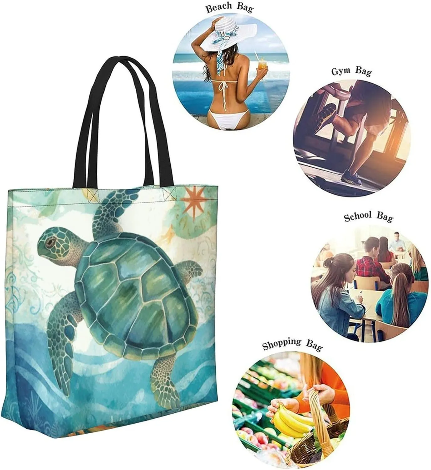 Canvas Tote Bag Large Women Casual Shoulder Bag Handbag Reusable Beach Shopping Grocery Bag For Outdoors