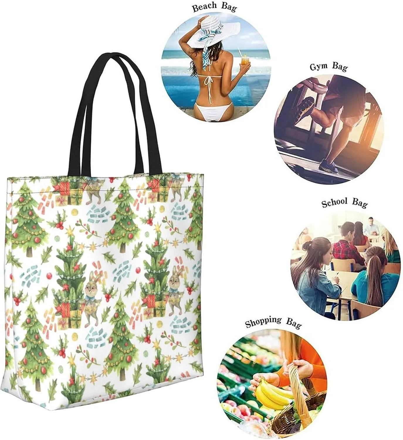 Canvas Tote Bag Large Women Casual Shoulder Bag Handbag Reusable Beach Shopping Grocery Bag For Outdoors