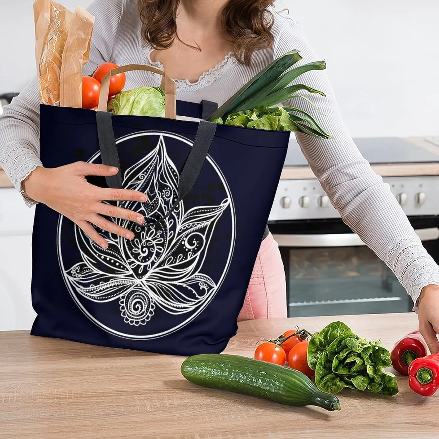 Canvas Tote Bag Large Women Casual Shoulder Bag Handbag Reusable Beach Shopping Grocery Bag For Outdoors