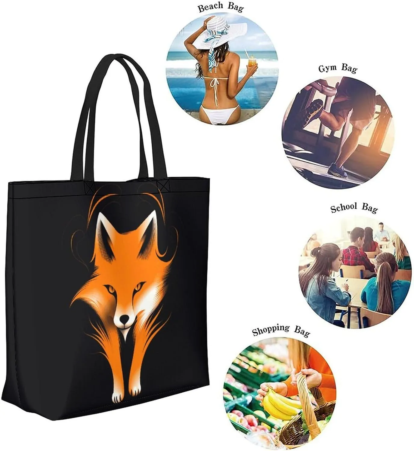 Canvas Tote Bag Large Women Casual Shoulder Bag Handbag Reusable Beach Shopping Grocery Bag For Outdoors